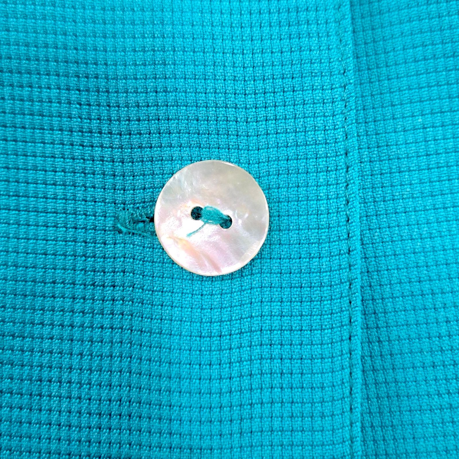 Vintage Vintage Turquoise Silk Button Up Blouse Size 6 Size M / US 6-8 / IT 42-44 - 6 Thumbnail