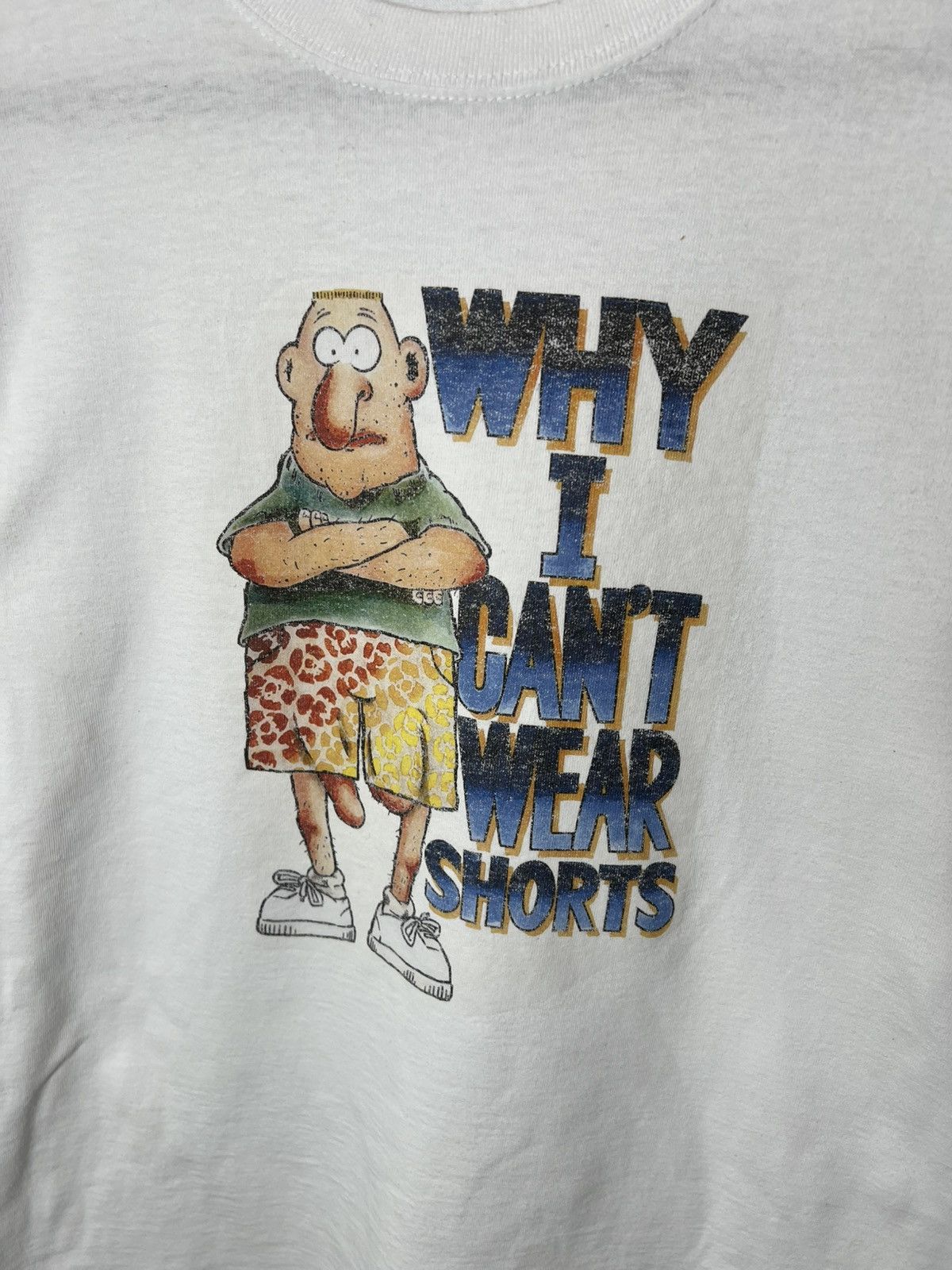 Vintage Y2K 00's Vintage Why I Can't Wear Shorts Funny T Shirt Size US L / EU 52-54 / 3 - 2 Thumbnail