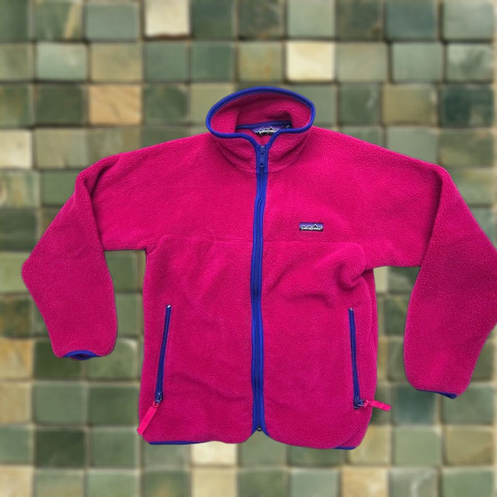 Patagonia VINTAGE Patagonia Synchilla Full Zip Fleece Jacket Woman Size 10 Pink USA Outdoor Logo Solid Mid-Length Long Sleeve Jacket Zip Full Zip Classic Fit Size L / US 10 / IT 46 - 1 Thumbnail