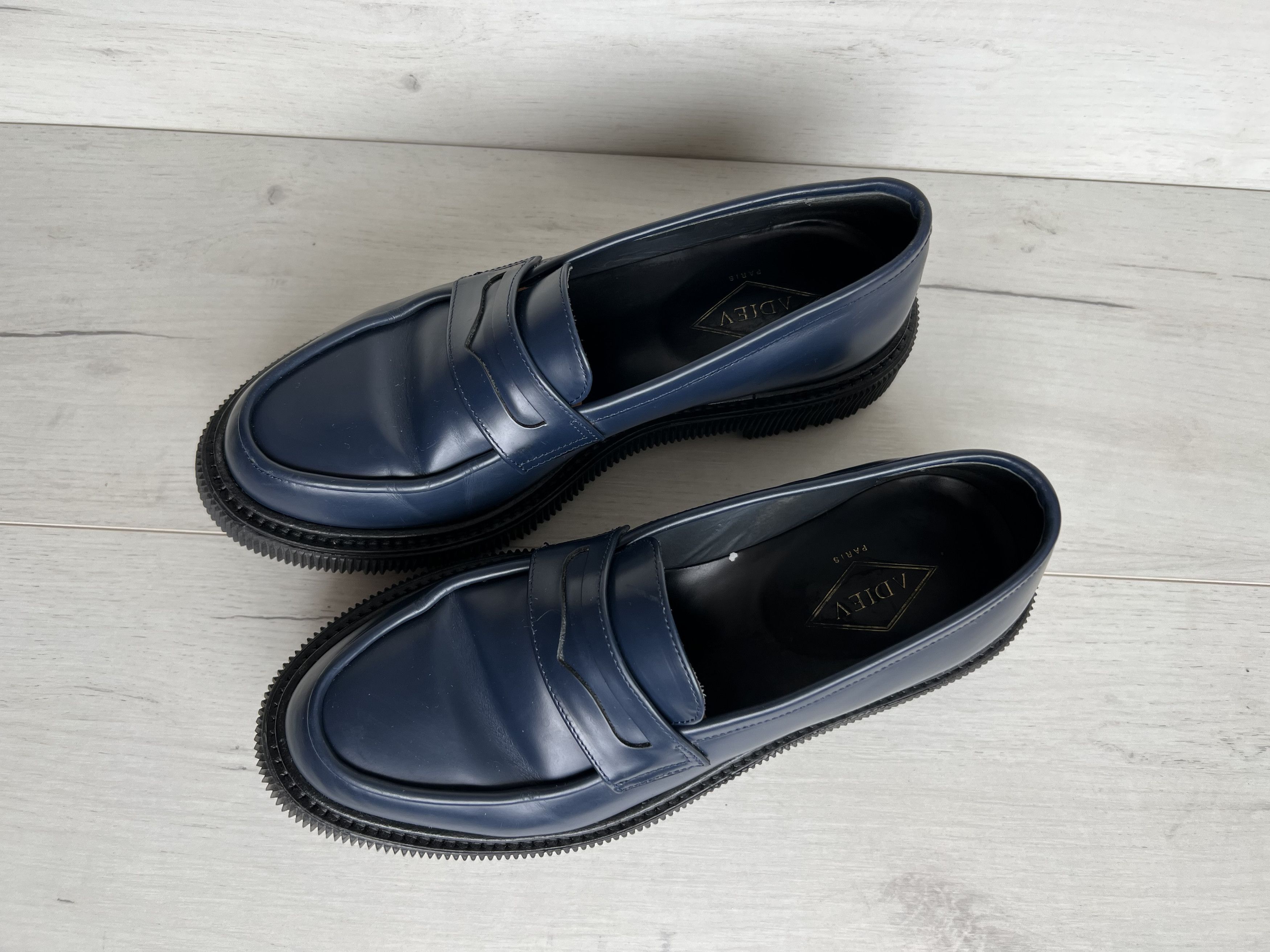 Adieu Paris ICON ADIEU PARIS TYPE 159 BRUSHED LEATHER LOAFERS NAVY Size US 8 / EU 41 - 1 Thumbnail