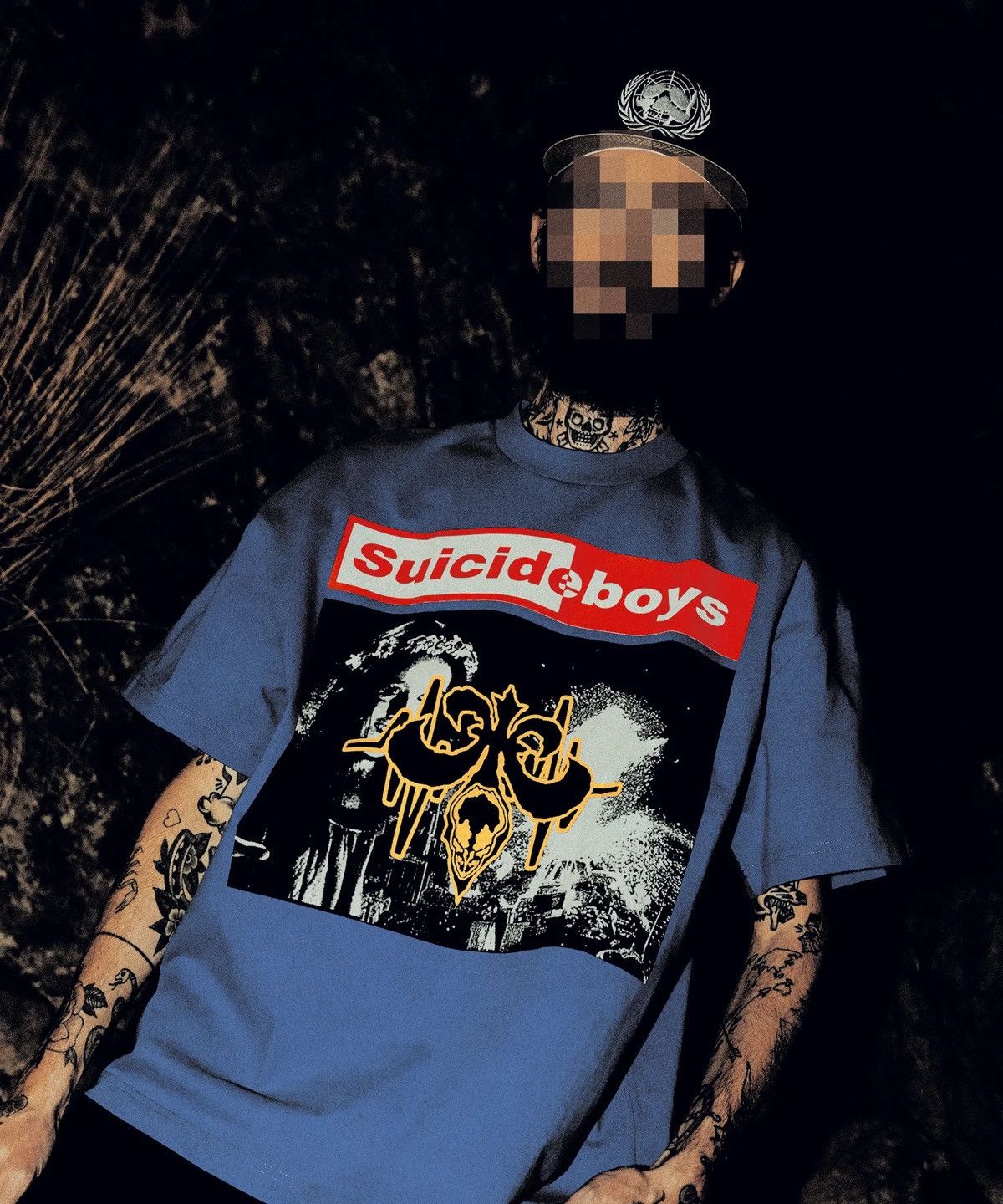 Fuck The Population × G59 Records G*59 TOTAL COLLAPSE TEE FLEUR DE LiS HiGH NECK $uicideboy$ Size US XL / EU 56 / 4 - 1 Thumbnail