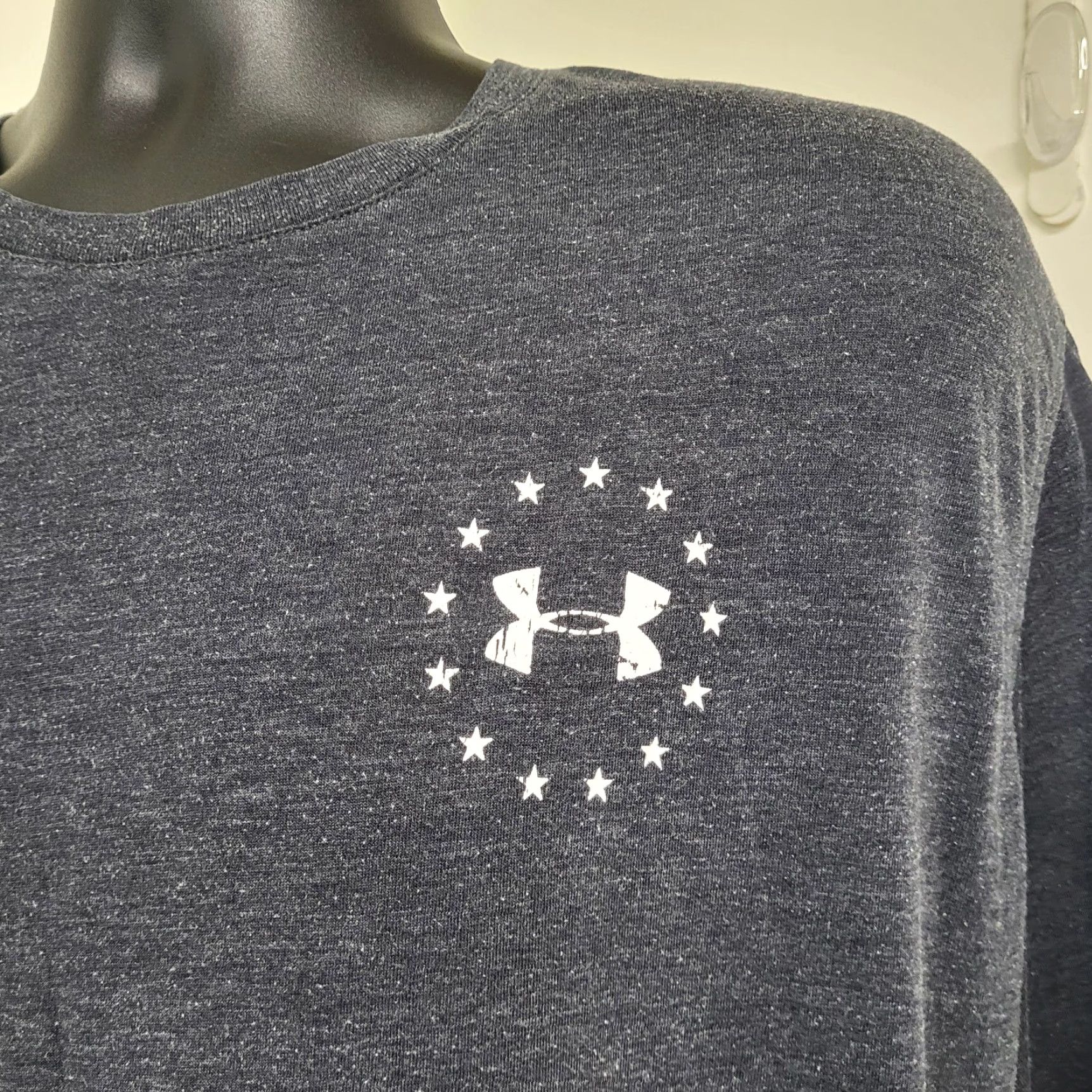Under Armour Under Armour Flag TShirt Men L Gray White USA Outdoor Cotton Short Sleeve Crew Neck Pullover Shirt Regular Fit Logo Size US L / EU 52-54 / 3 - 4 Thumbnail