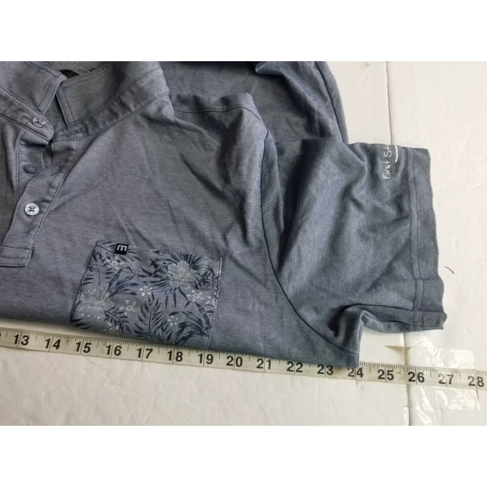 TravisMathew Travis Matthew Polo Shirt Mens XL Blue Solid Golf Short Sleeve Pima Logo Polo Men Golf Size US XL / EU 56 / 4 - 4 Thumbnail