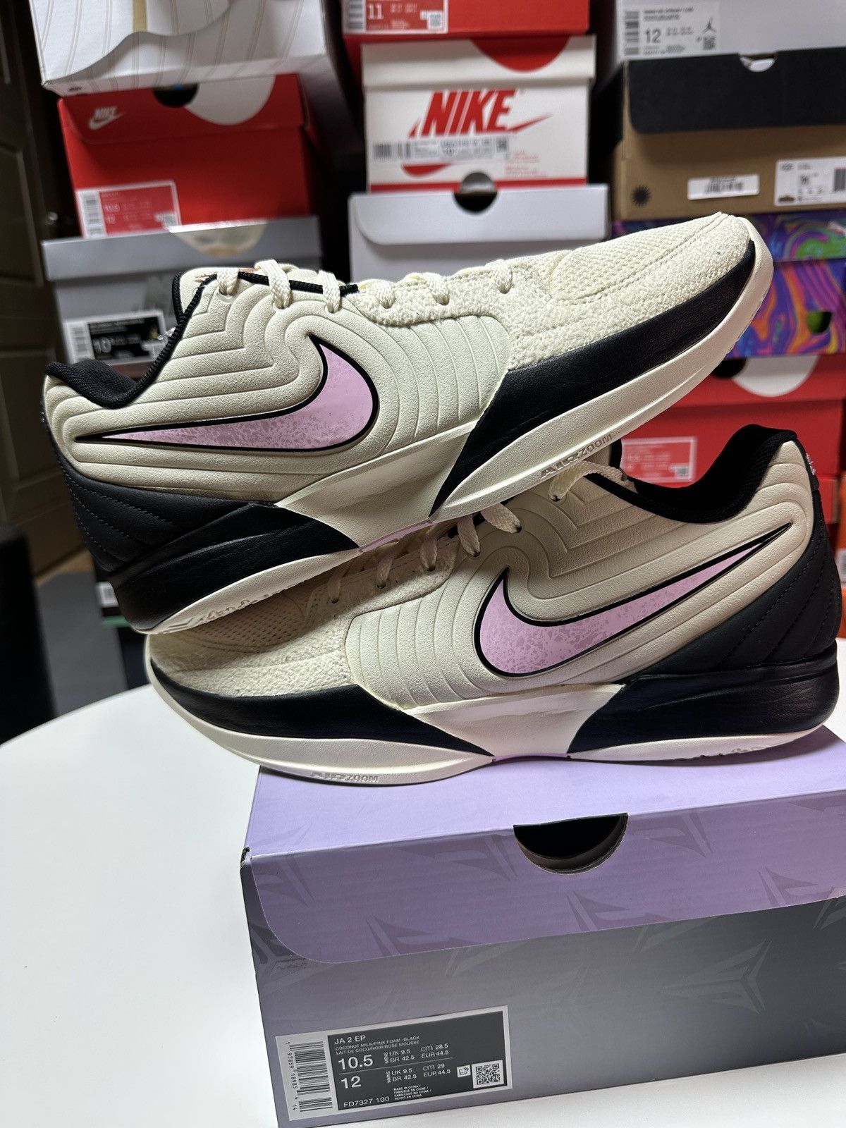 Nike New Size 10.5 US MEN JA 2 EP Coconut Milk/ Pink Size US 10.5 / EU 43-44 - 3 Thumbnail