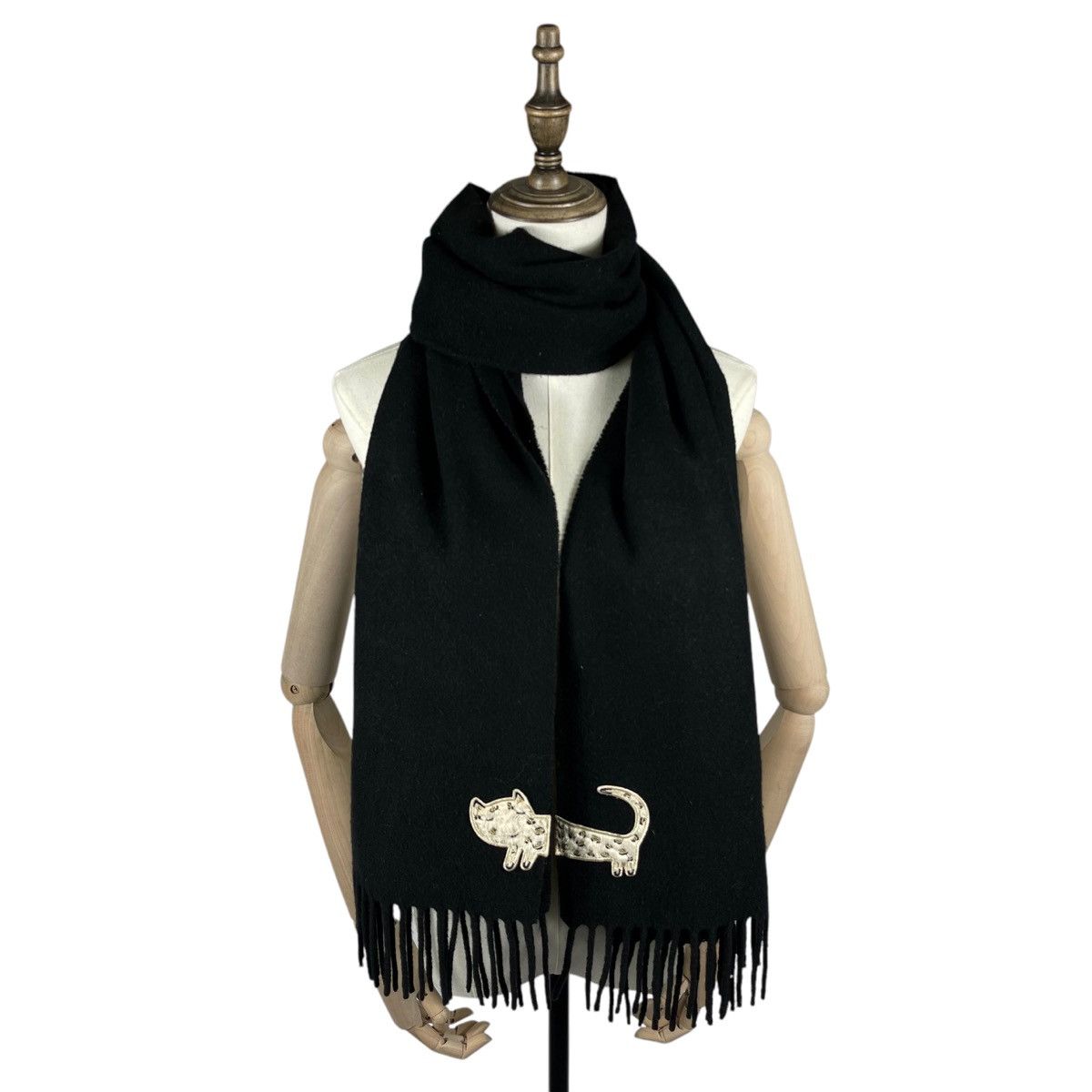 Issey Miyake × Tsumori Chisato Vintage Tsumori Chisato Gibi Wear Black Large Scarf Muffler Size ONE SIZE - 1 Thumbnail