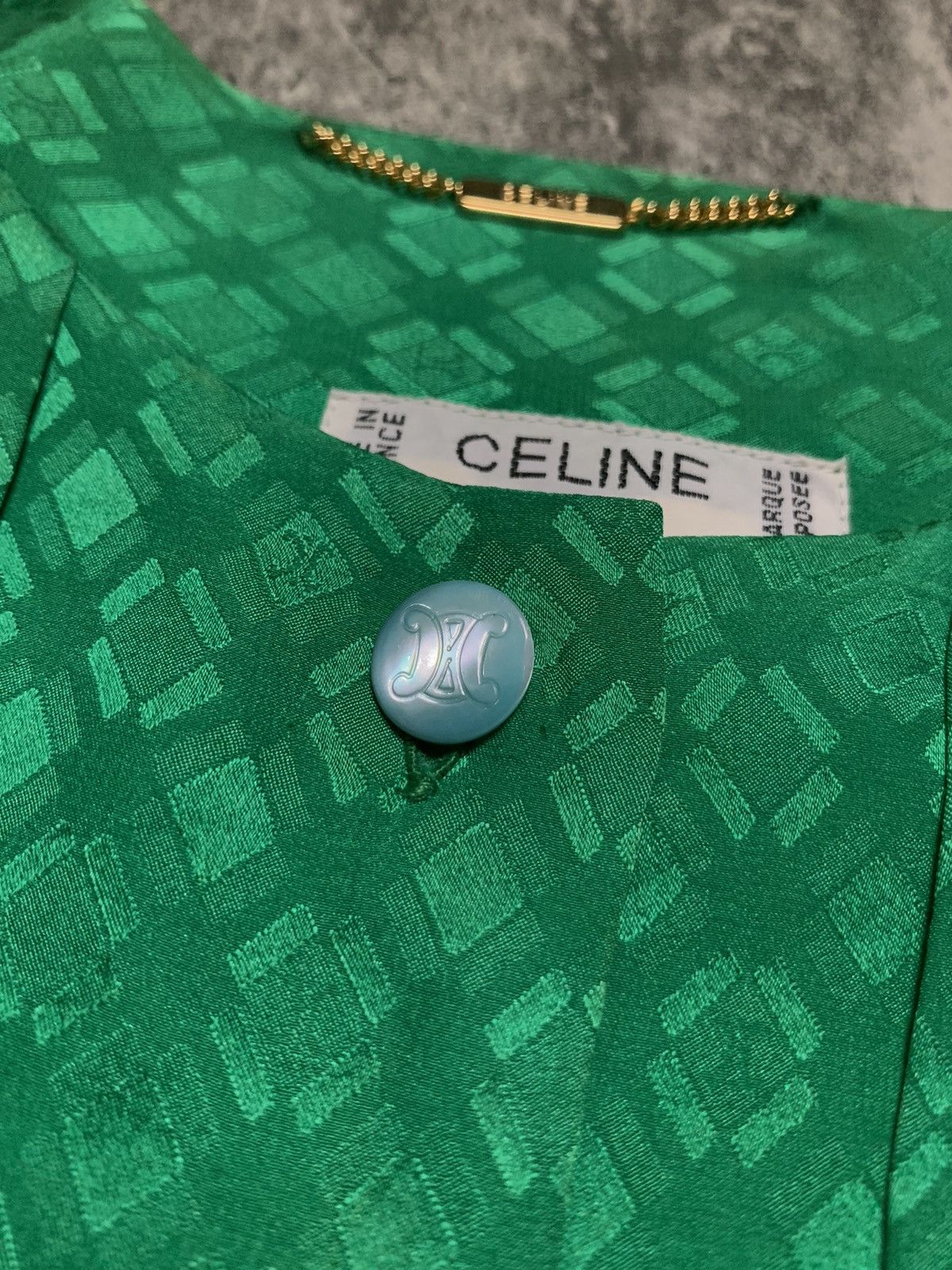 Celine Celine Double Pleated Green Monogram Patterned Size M / US 6-8 / IT 42-44 - 6 Thumbnail