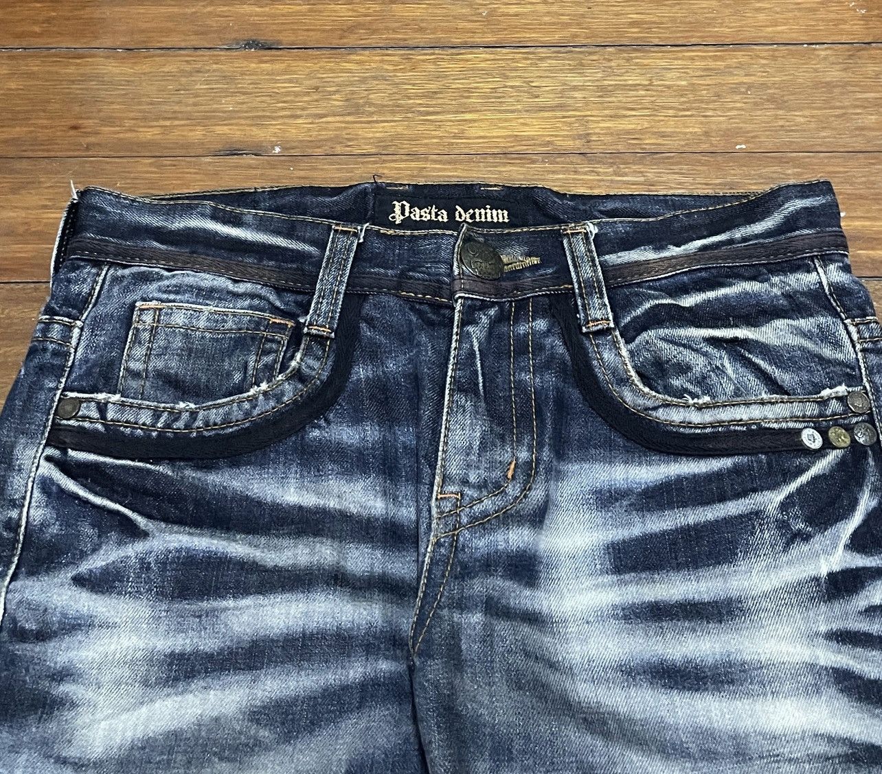14th Addiction Rare Design Vintage Japanese Brand Pasta Jeans 1990s Size US 30 / EU 46 - 3 Thumbnail