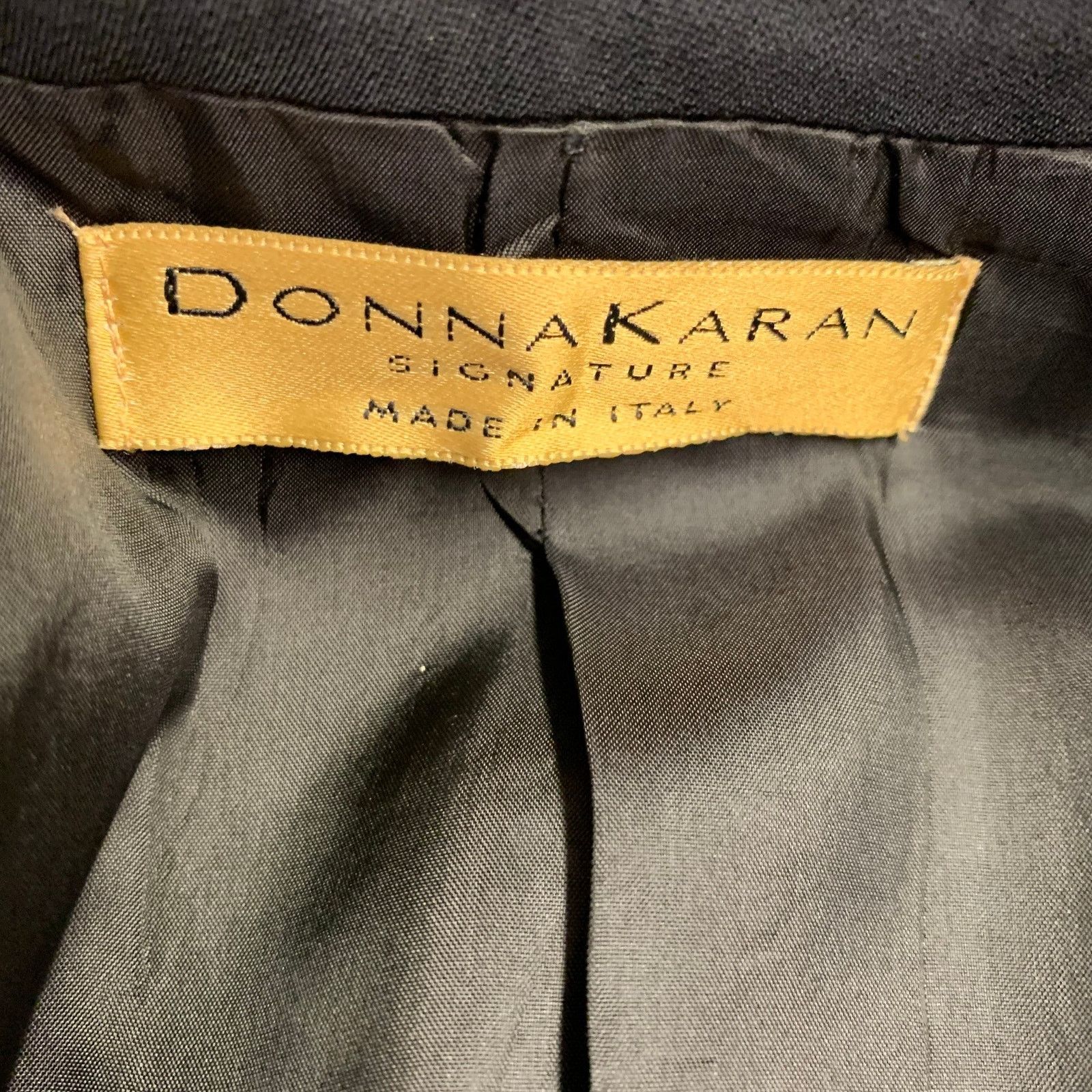Donna Karan DONNA KARAN Size 44 Black Notch Lapel Sport Coat Size 44R - 6 Thumbnail