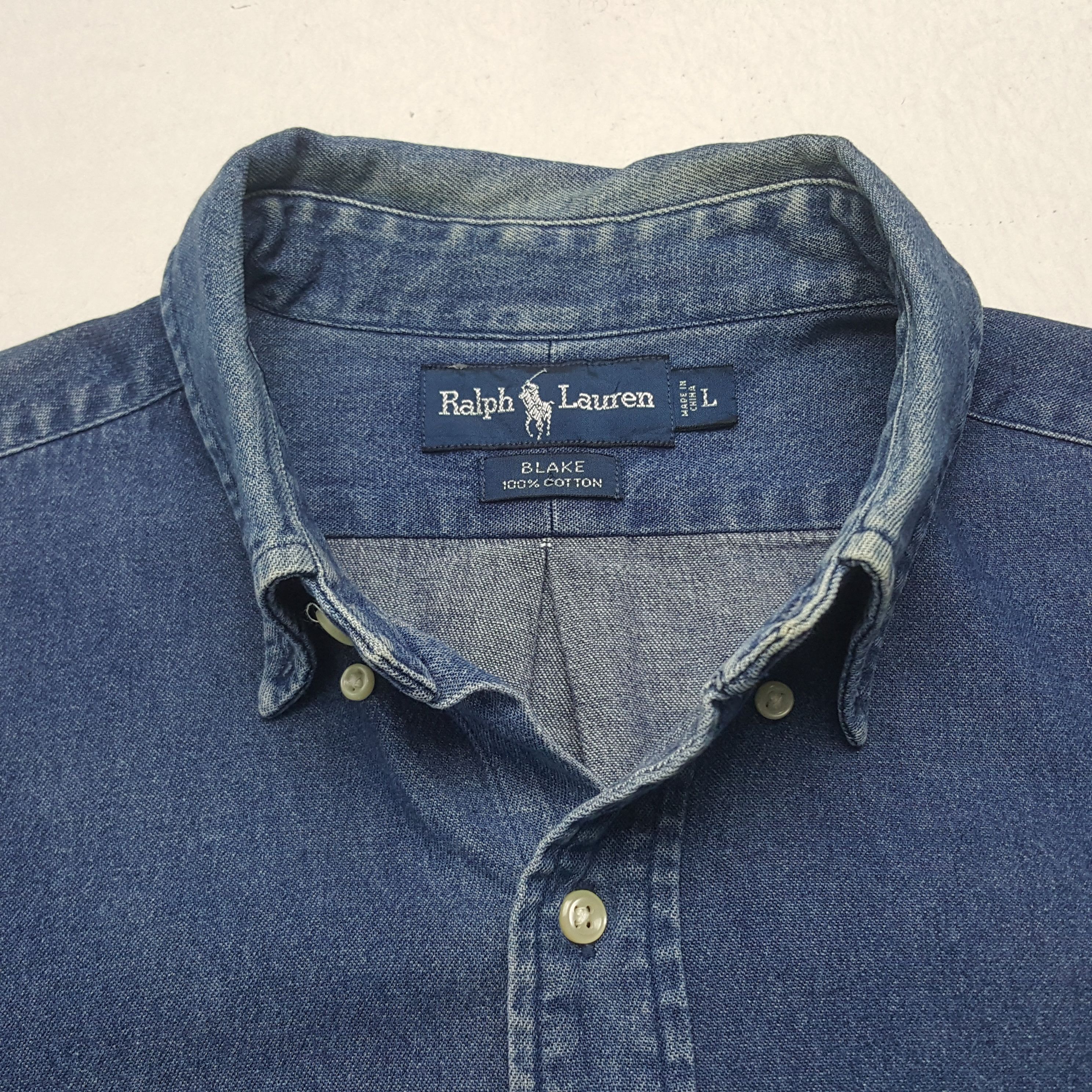 Polo Ralph Lauren × Ralph Lauren × Vintage Vintage Ralph Lauren Denim Button Up Shirt Size US L / EU 52-54 / 3 - 4 Thumbnail