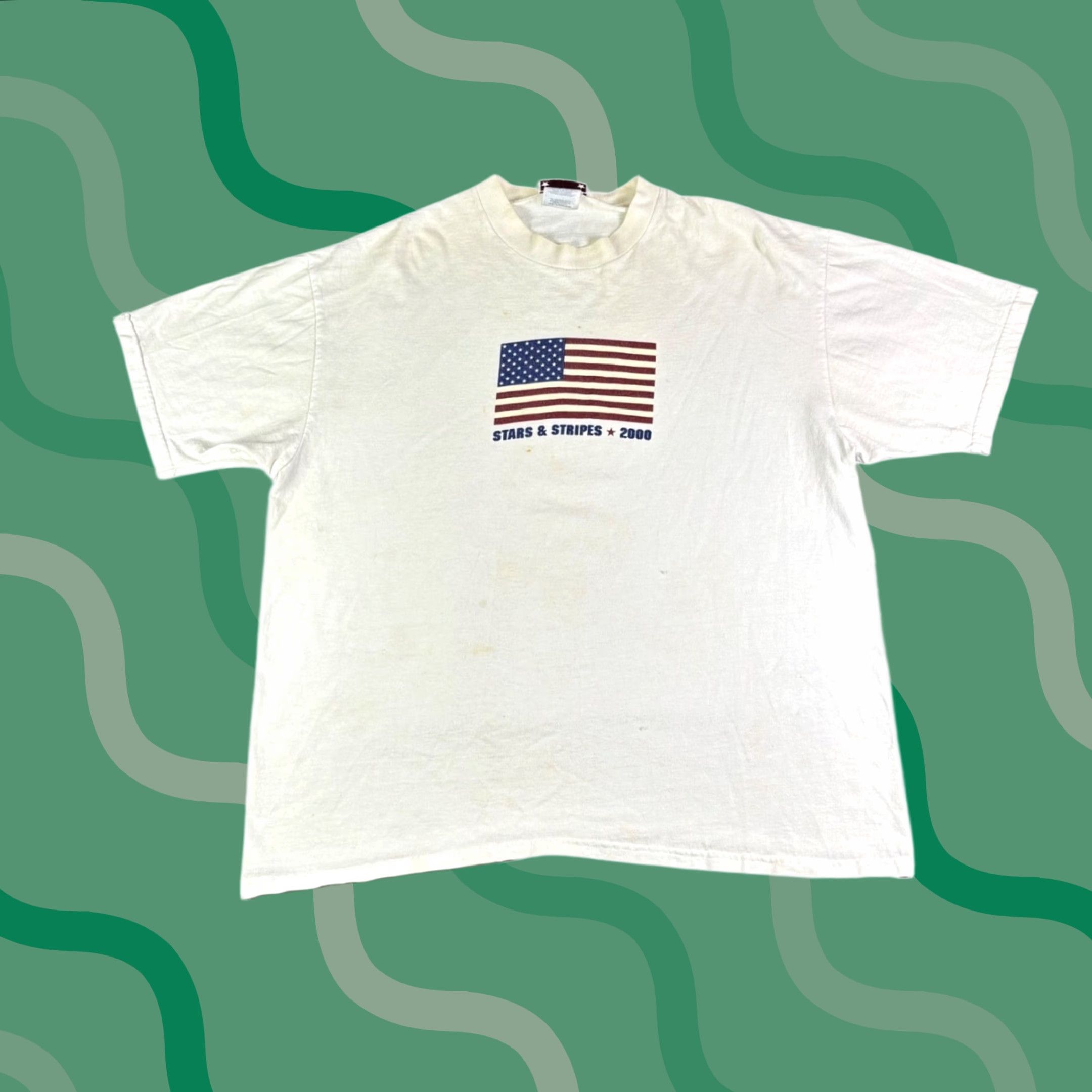 Vintage VINTAGE Stars & Stripes 2000 American Flag T Shirt Mens XL White Graphic Tee Size US XL / EU 56 / 4 - 1 Thumbnail