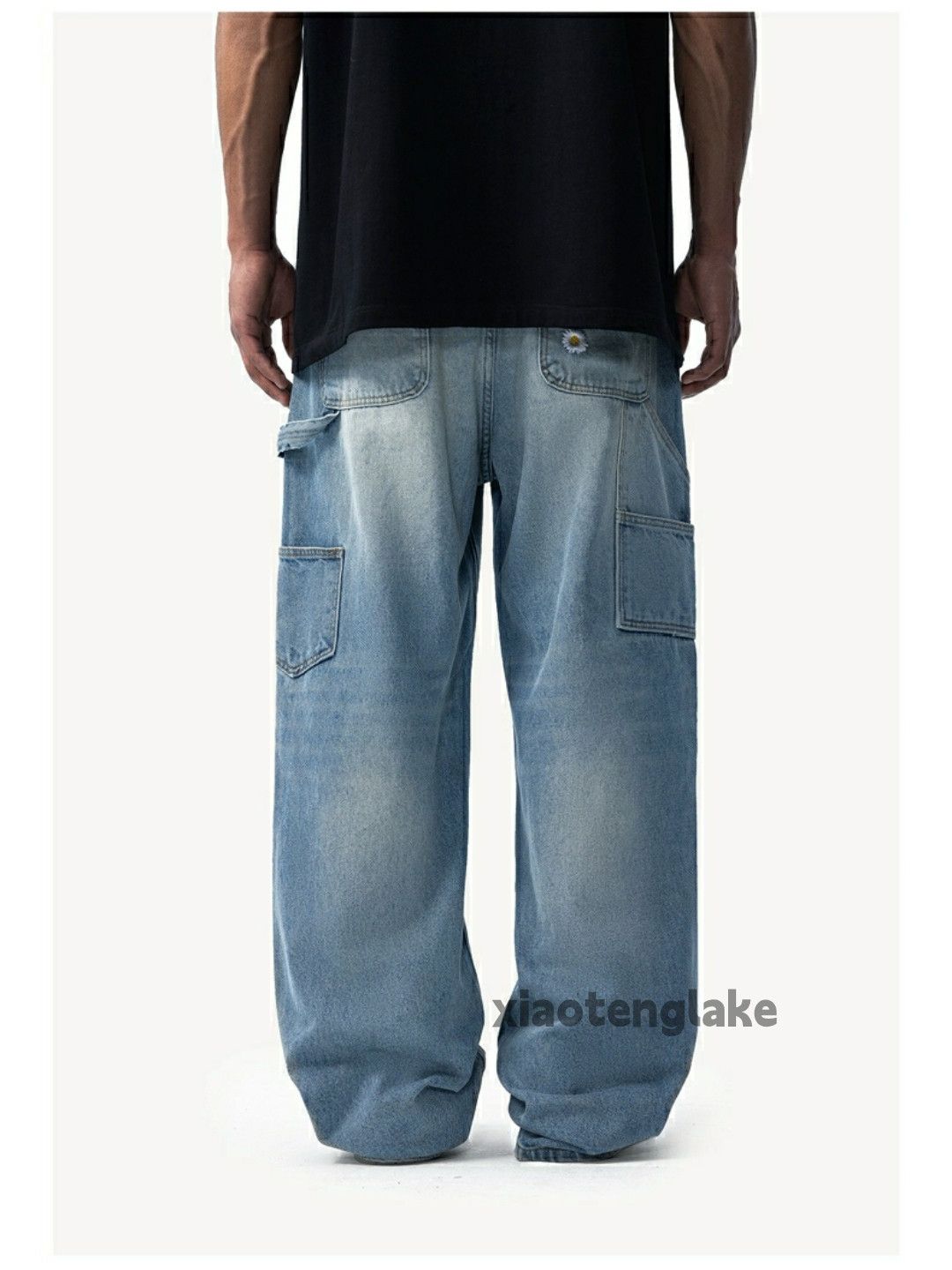 Jean × Vintage washed faded loose baggy skate carpenter hiphop jeans Size US 32 / EU 48 - 2 Thumbnail