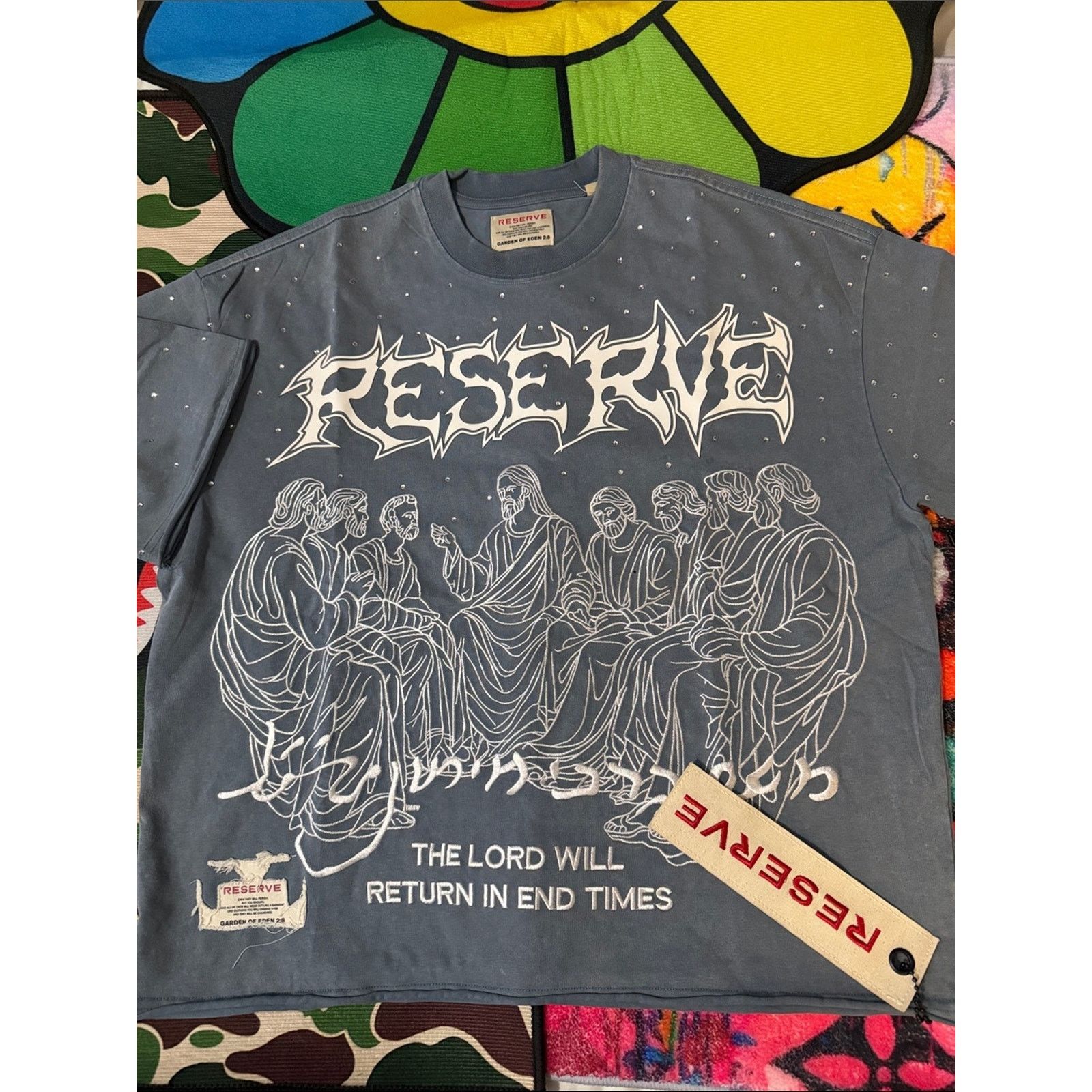 Other RESERVE “KINGDOM OF GOD” RESURRECTION - RHINESTONES TEE Size US S / EU 44-46 / 1 - 1 Thumbnail