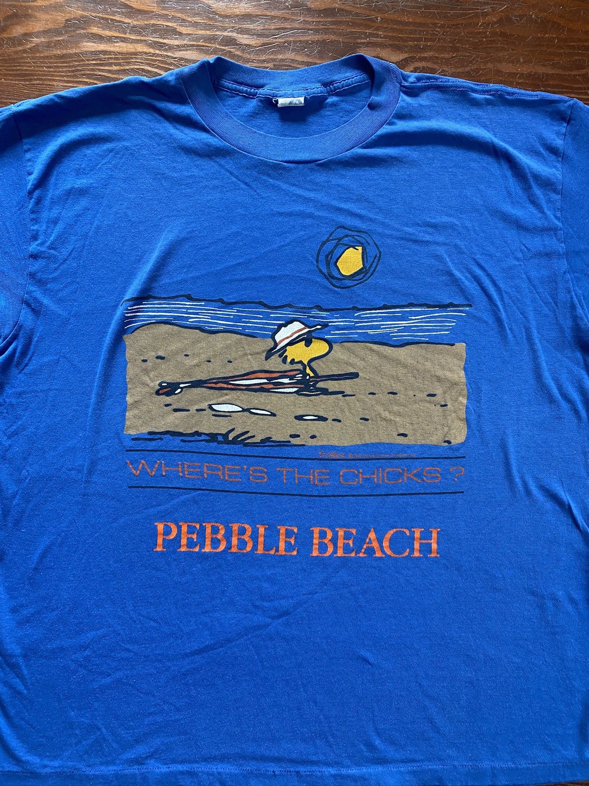 Vintage 80s Woodstock Peanuts Pebble Beach Single Stitch Tee