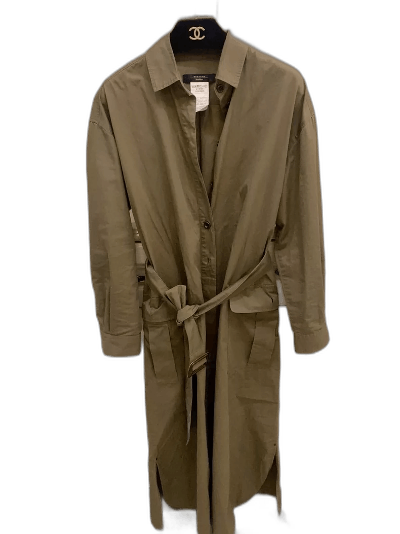 Max Mara Maxmara Long Windbreaker Coat with Belt Size L / US 10 / IT 46 - 1 Thumbnail