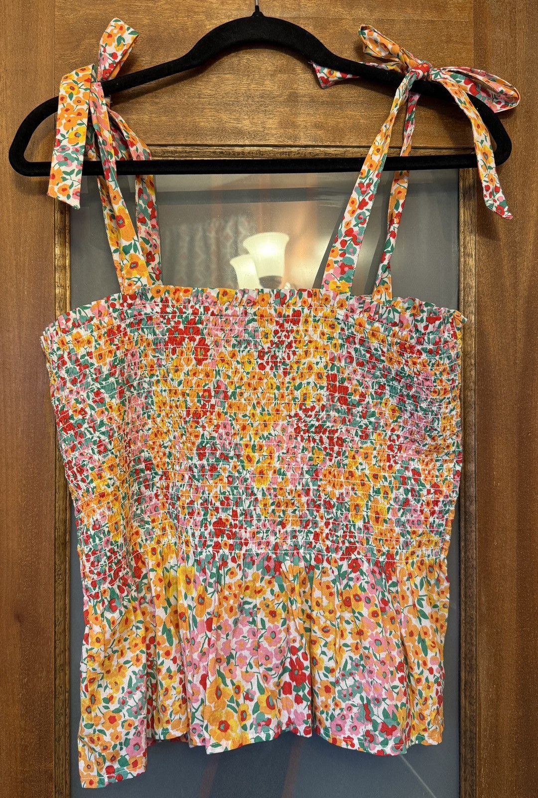 J.Crew J. Crew Women’s Smocked Floral Tie Tank Top -medium Size M / US 6-8 / IT 42-44 - 1 Thumbnail
