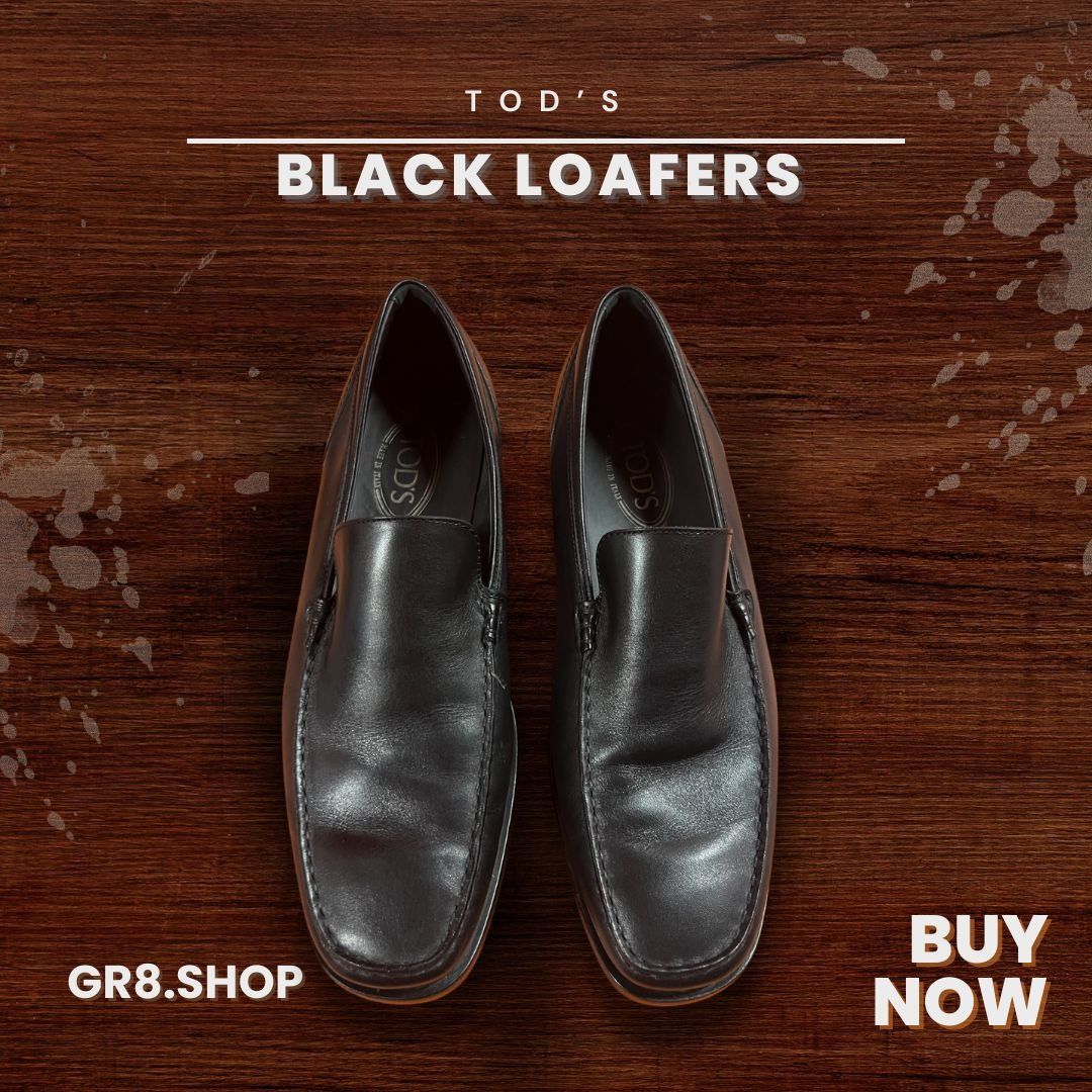 Tod's TOD’s Black Leather Loafers Men’s Size 8 Size US 8 / EU 41 - 1 Thumbnail