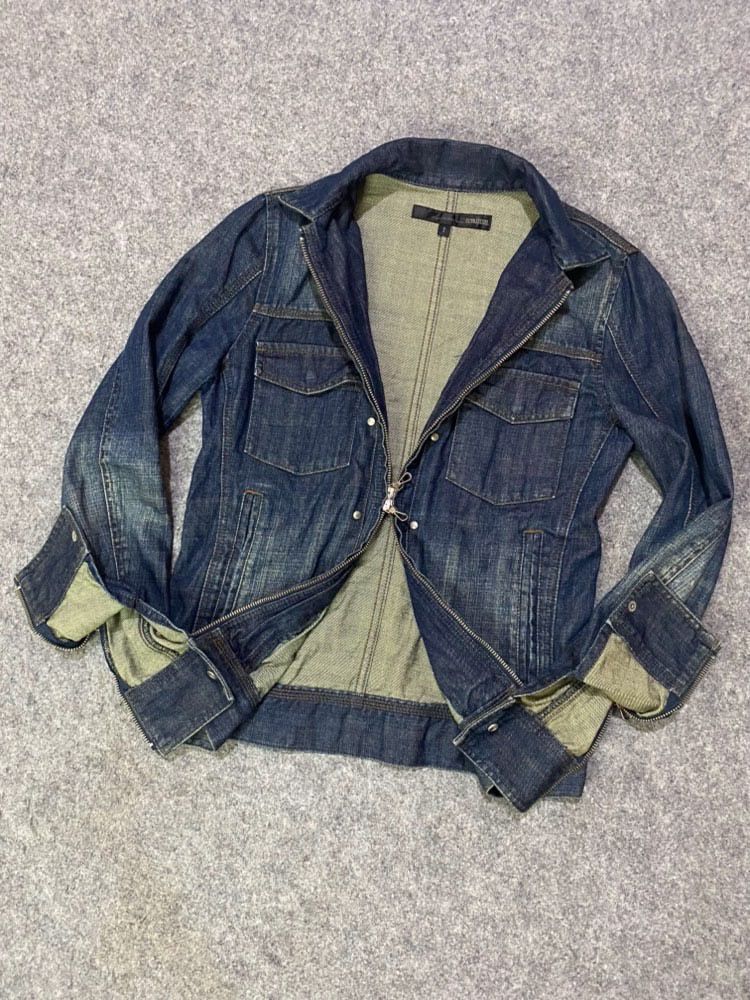 If Six Was Nine Vintage Shclussel Japan Bondage Denim Jacket Size US M / EU 48-50 / 2 - 2 Thumbnail