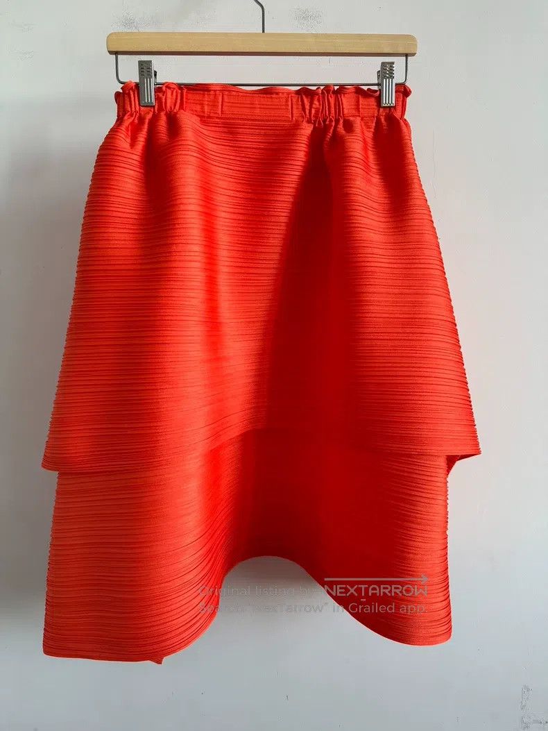 Issey Miyake Issey Miyake size:5 Orange Midi Skirt Size 22" - 1 Thumbnail