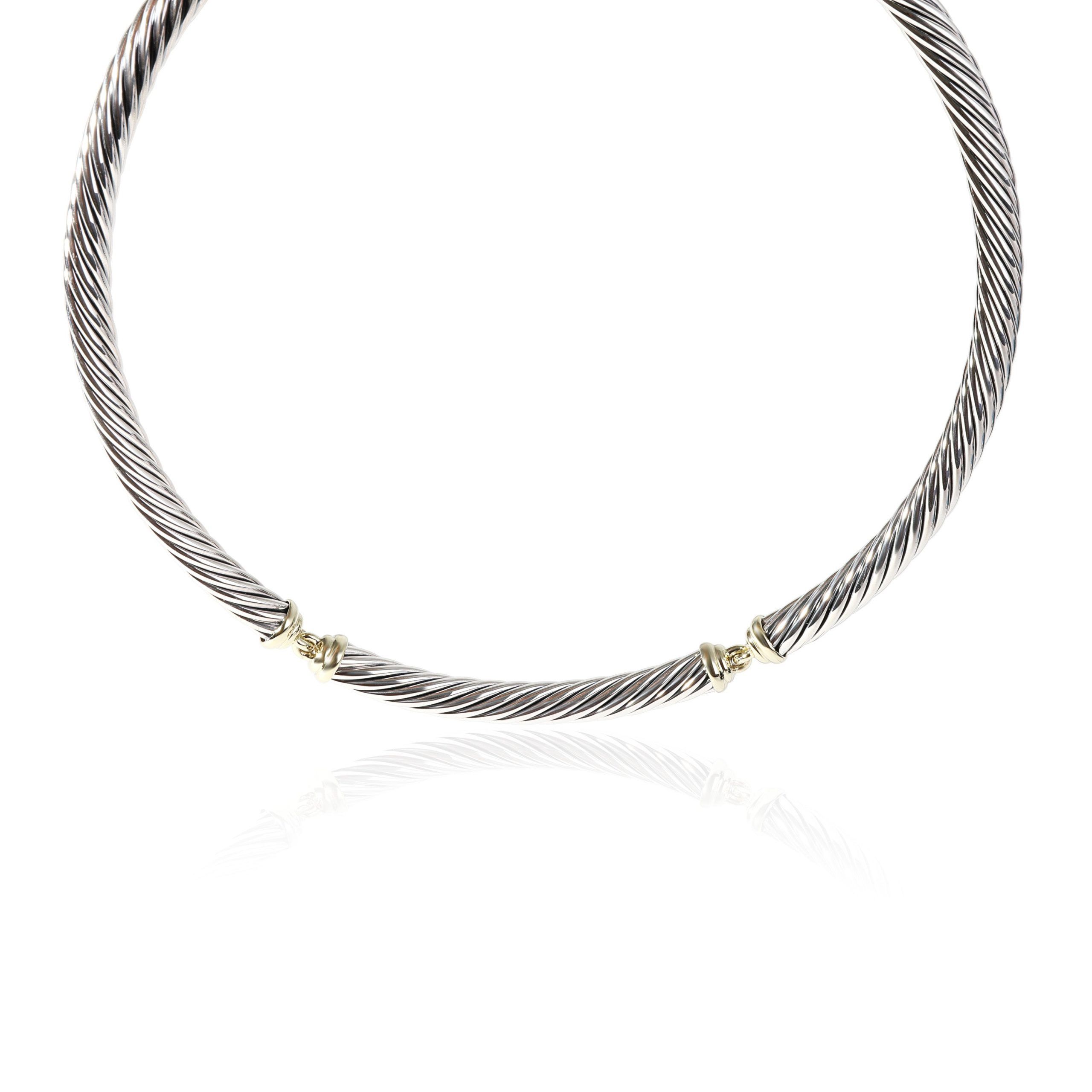 image of David Yurman Metro Cable Necklace In 14K Yellow Gold/sterling Silver, Women's