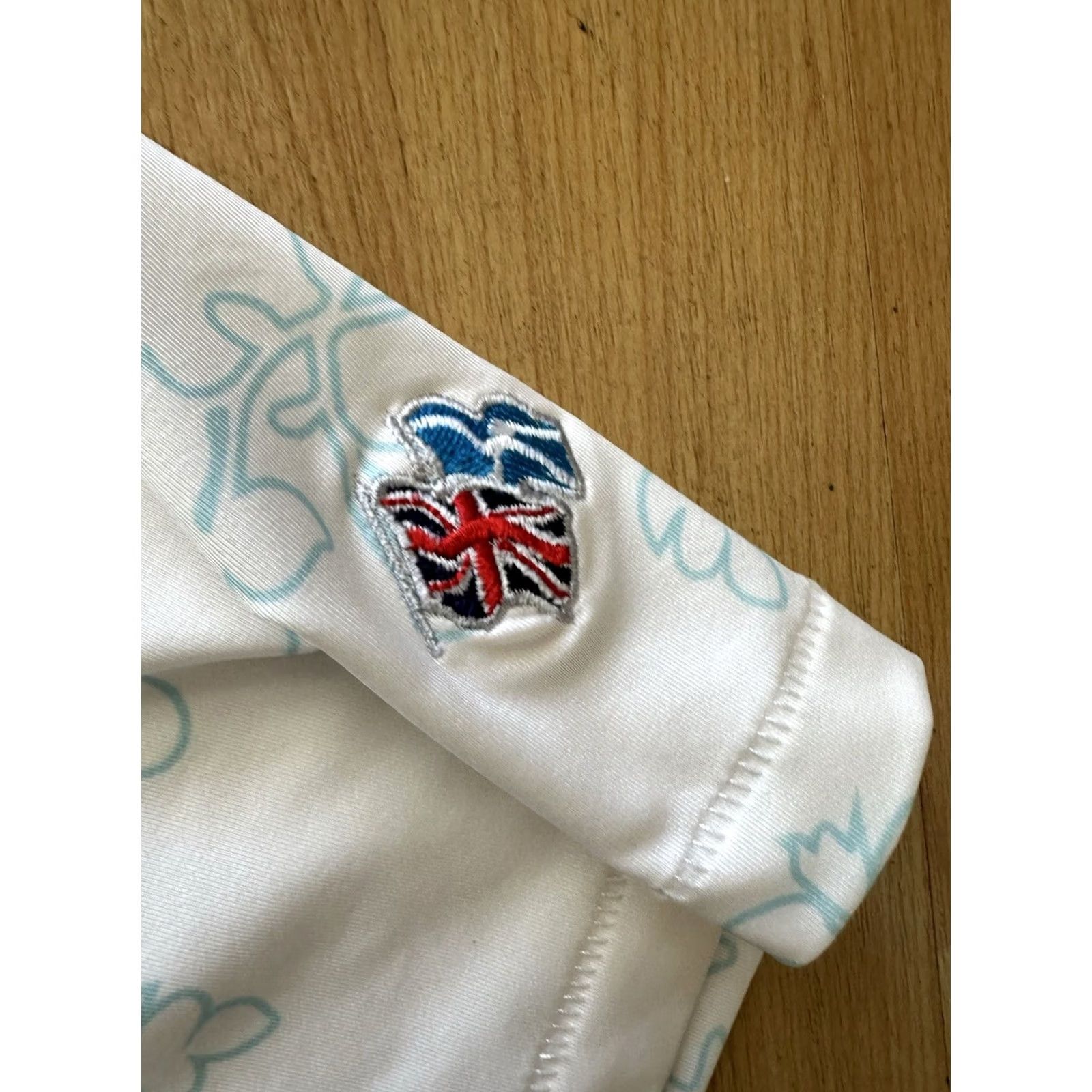 G/FORE G/Fore Polo Shirt Men White Floral Vines G4 Short Sleeve L Large Breathable Moisture Wicking Athletic Golf Shirt Size US L / EU 52-54 / 3 - 3 Thumbnail