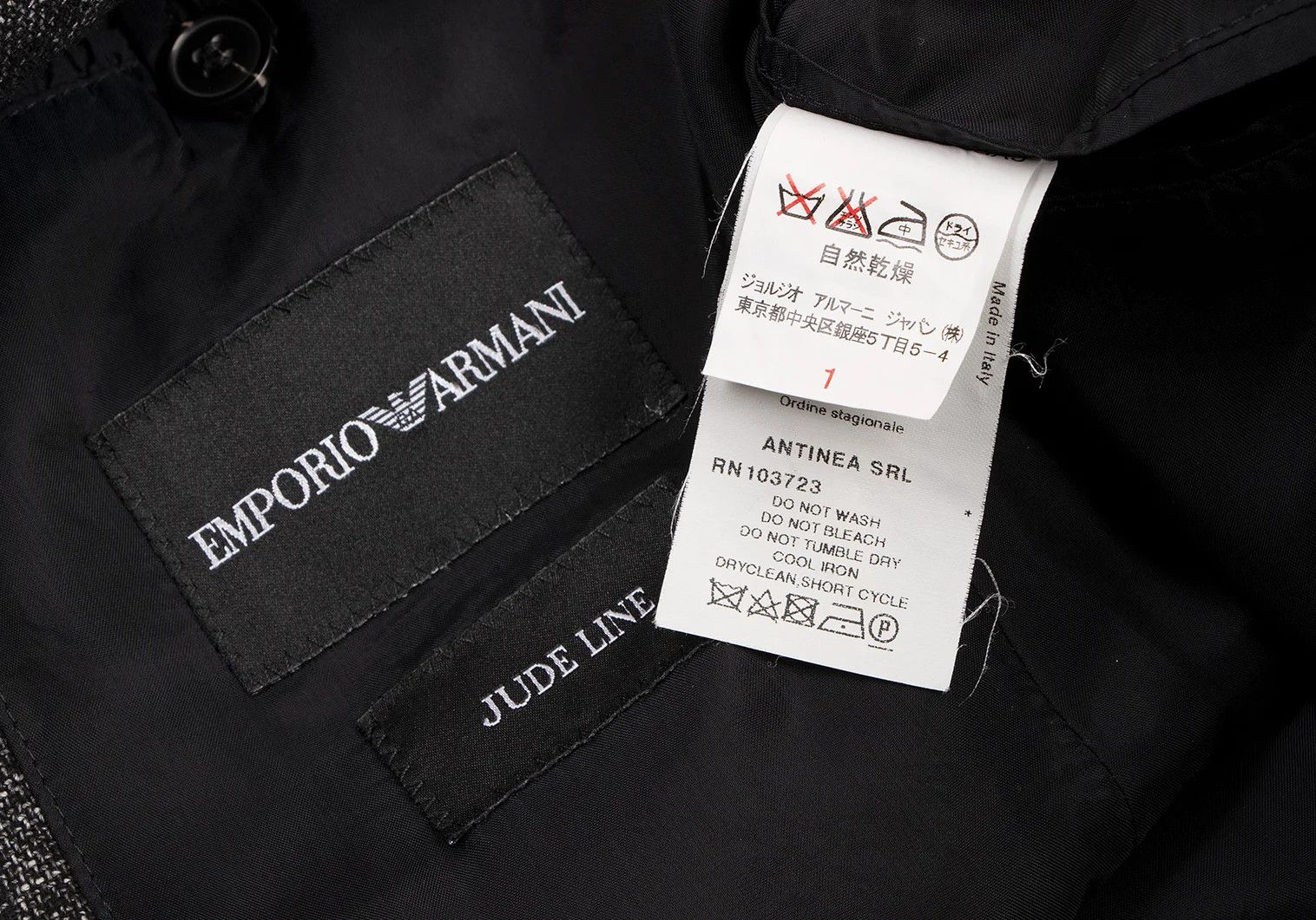 Emporio Armani Melange Wool One-Button Jacket in Black and White Size US S / EU 44-46 / 1 - 14 Thumbnail
