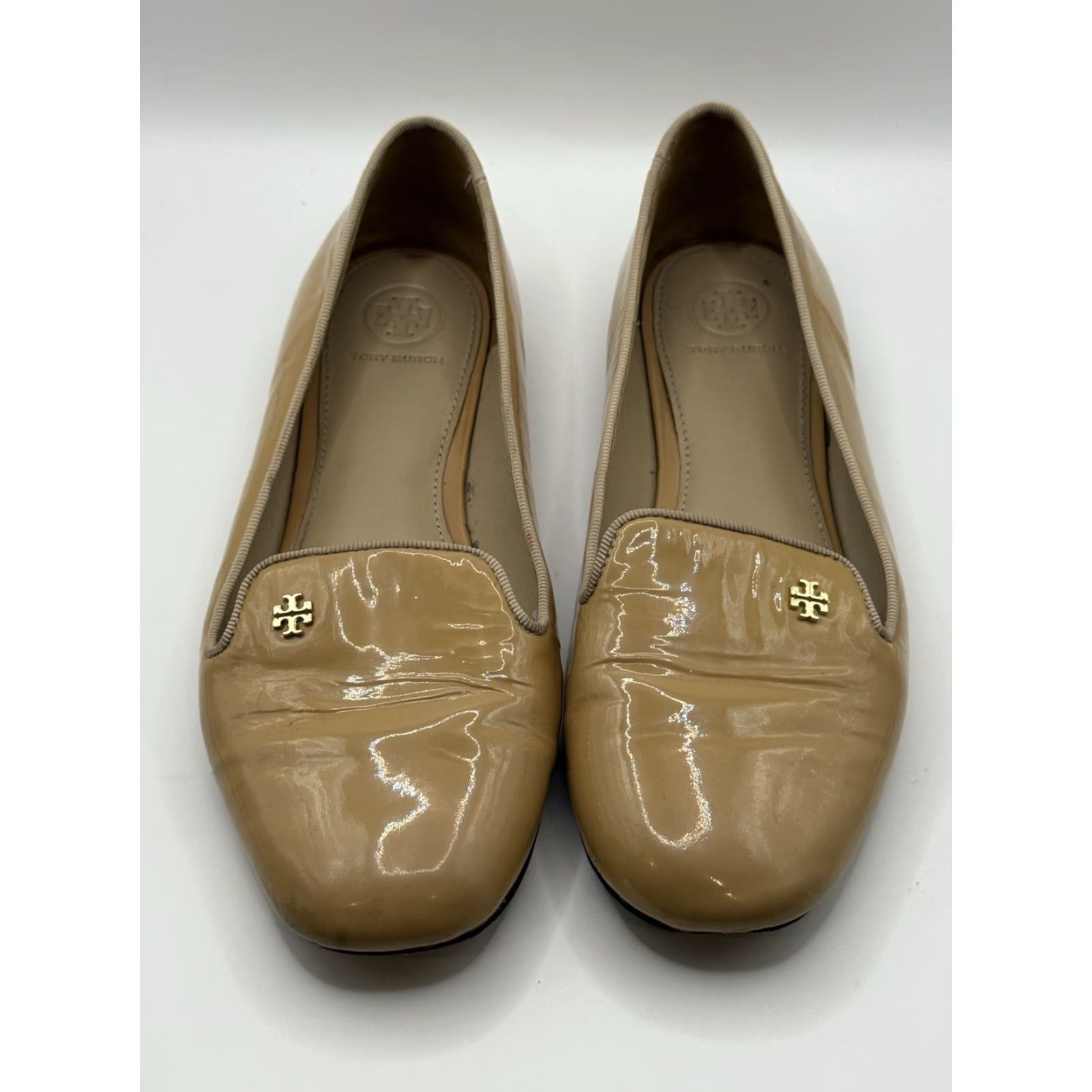 Tory Burch VINTAGE Tory Burch Loafers Women's 8M Beige Patent Leather Slip-On Flats Size US 8 / IT 38 - 2 Thumbnail