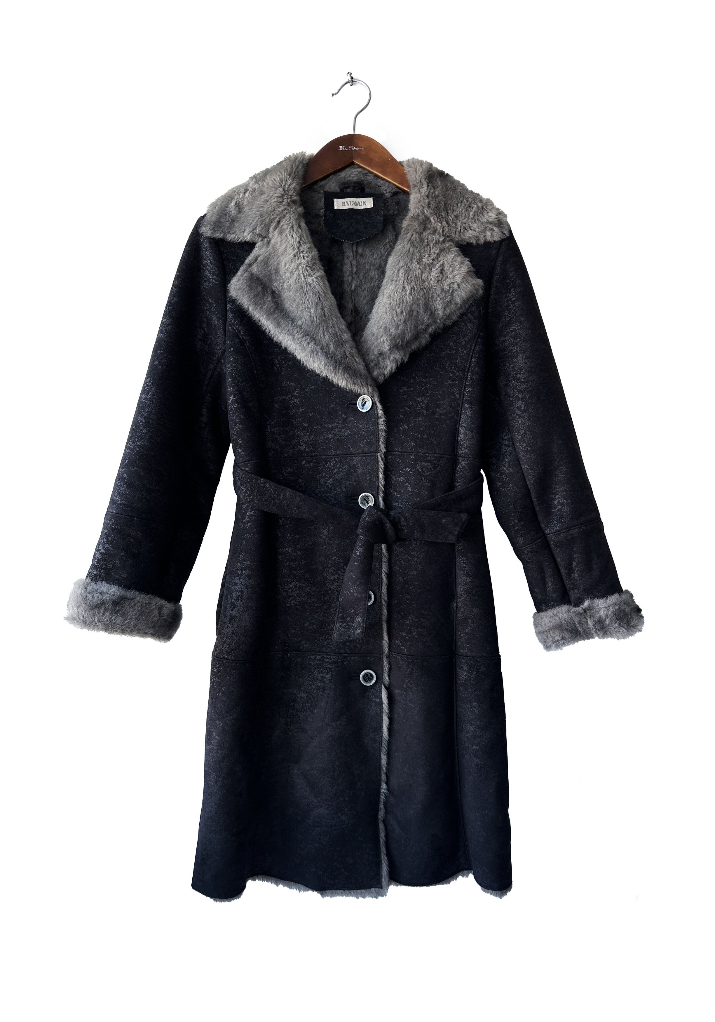 Balmain Balmain Paris vintage belted black coat Size S / US 4 / IT 40 - 1 Thumbnail