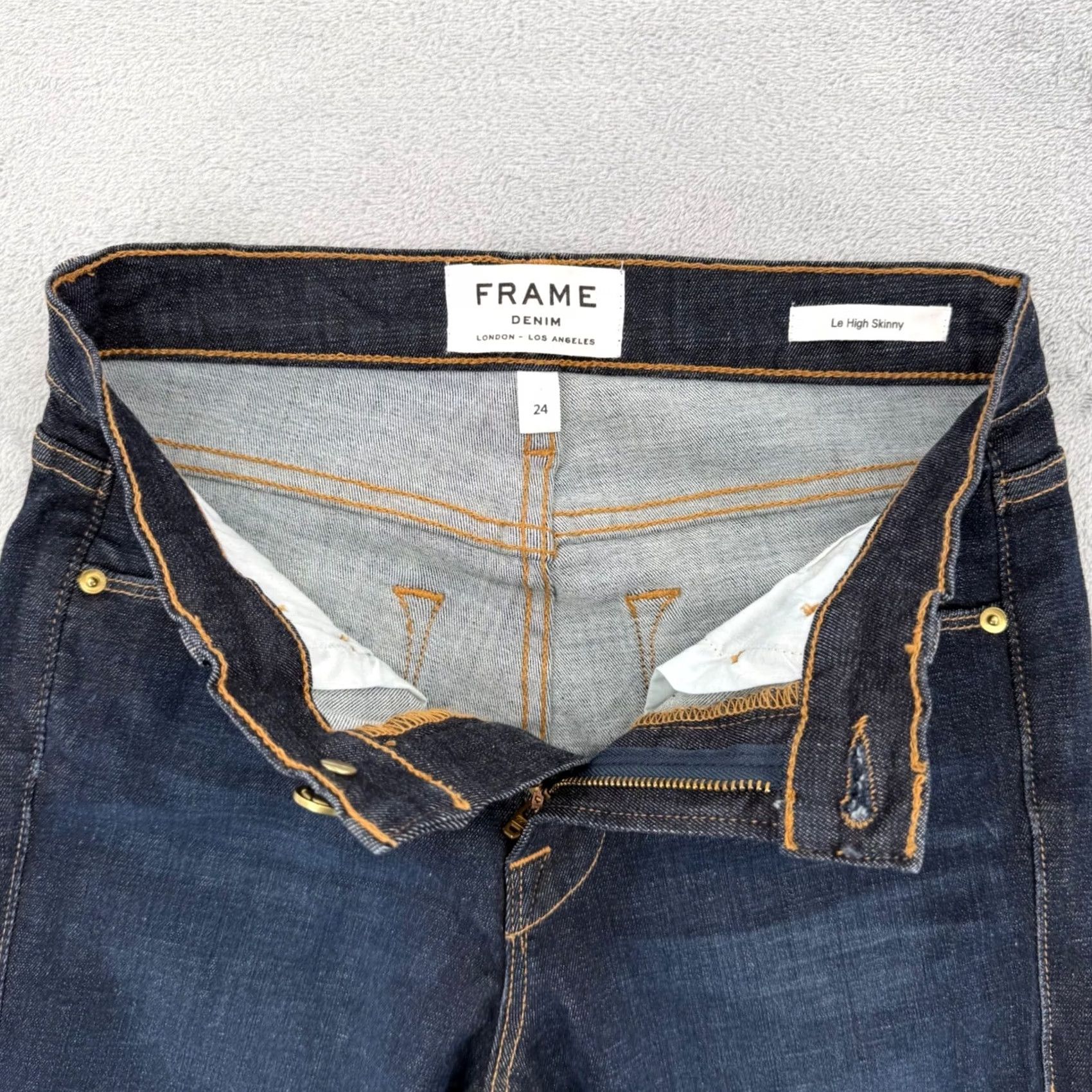 Frame Frame Denim Le High Skinny Jeans Indigo Blue High Rise Women's Size 24 Size 42" / US 20 - 4 Thumbnail