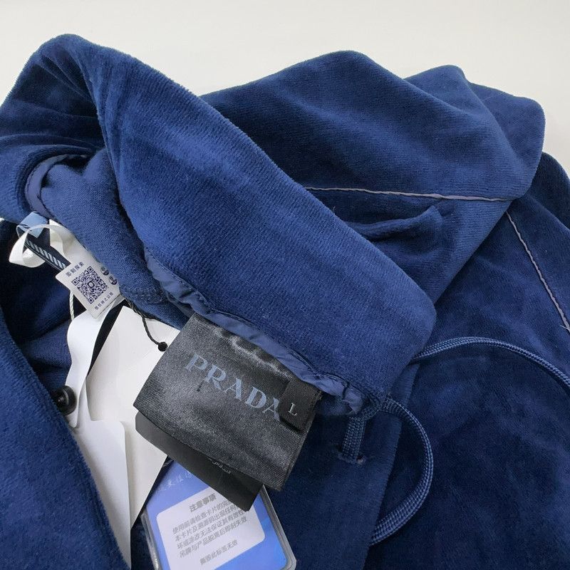 Prada PRADA Velvet Logo Long Pants in Blue-2506 Size US 30 / EU 46 - 7 Thumbnail