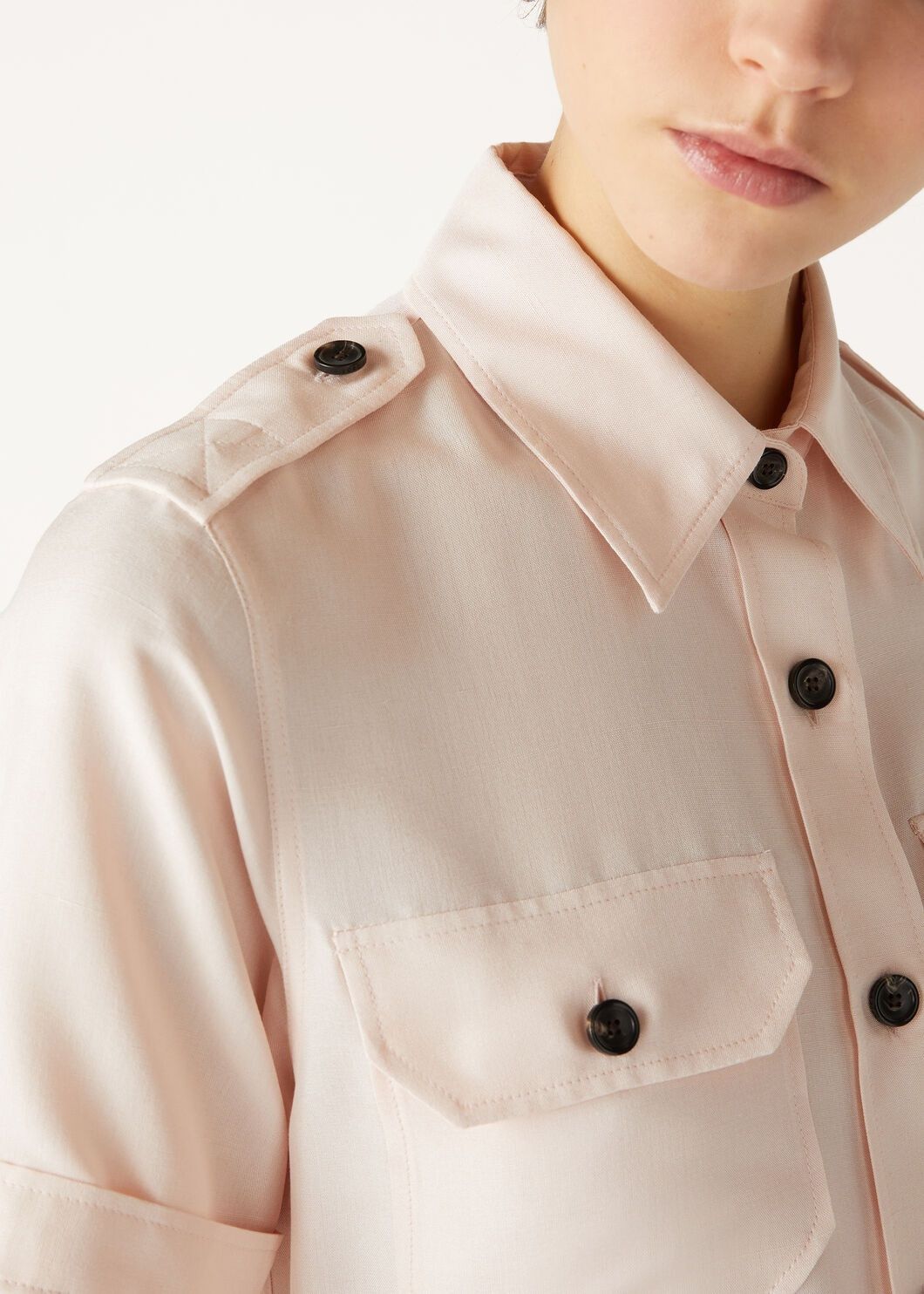Loro Piana o1srvl11e0825 FAO8186 Annalisa Shirt in Light Pink Size M / US 6-8 / IT 42-44 - 3 Thumbnail
