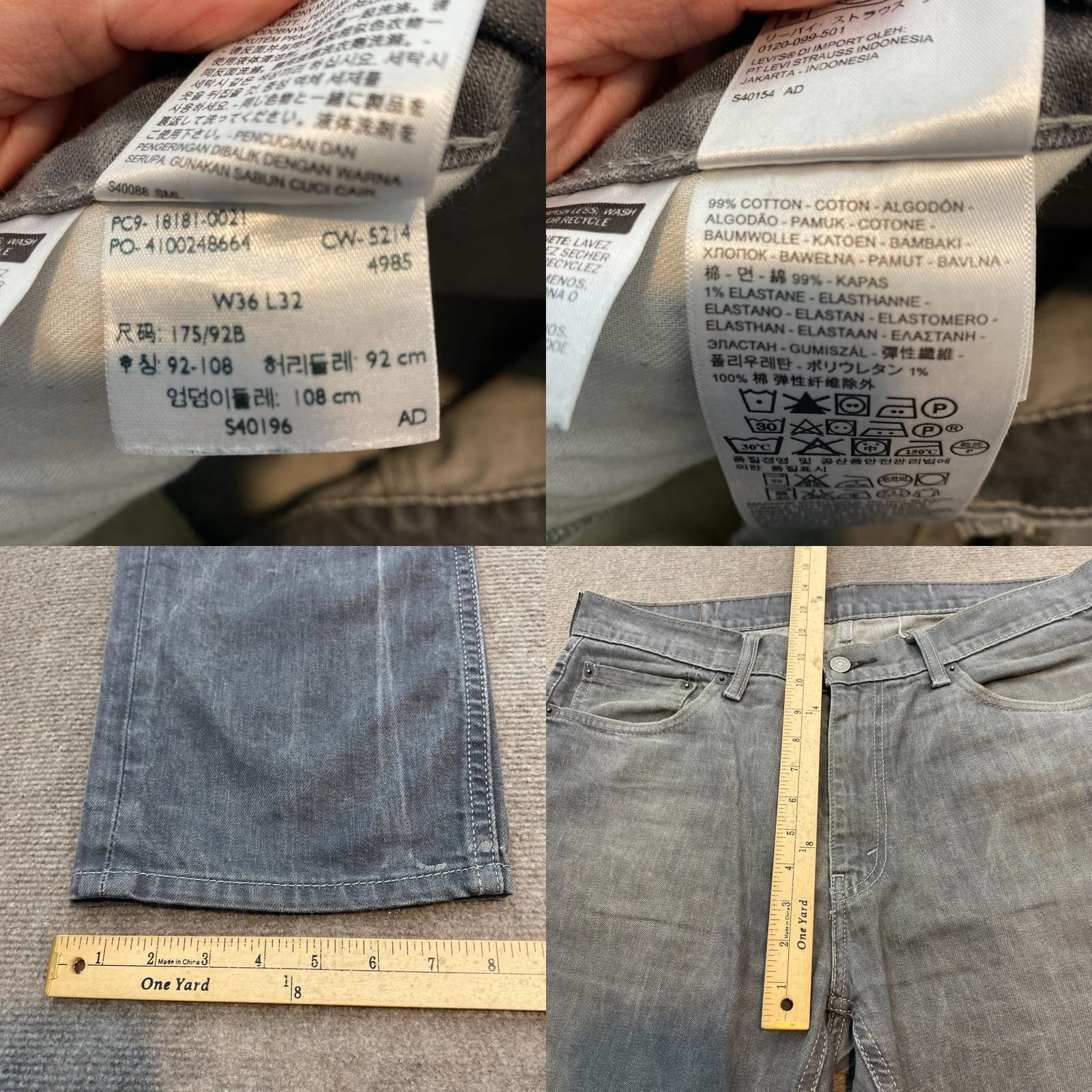 Levi's Levi's Jeans Men 541 Straight Fit Faded Gray Distressed Denim 36 37x31 Size US 36 / EU 52 - 8 Thumbnail