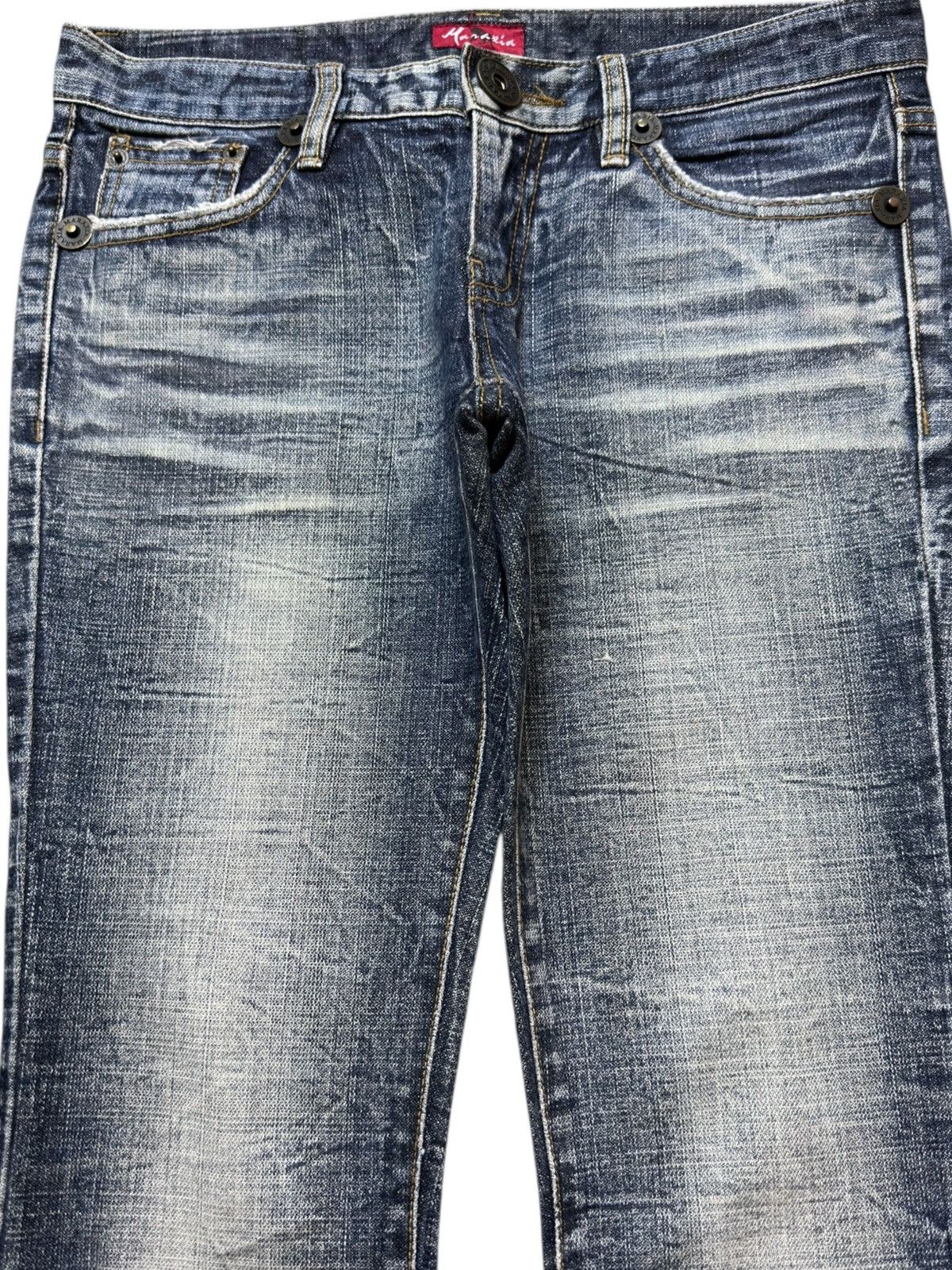 Margaret Howell Vintage Maraxia Women Flare Bootcut Distressed Denim Size US 30 / EU 46 - 2 Thumbnail