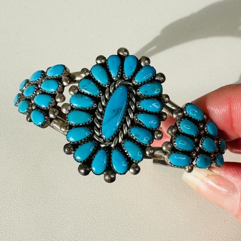 Other Zuni Alice Quam Turquoise Native American Silver Bracelet Size ONE SIZE - 1 Thumbnail