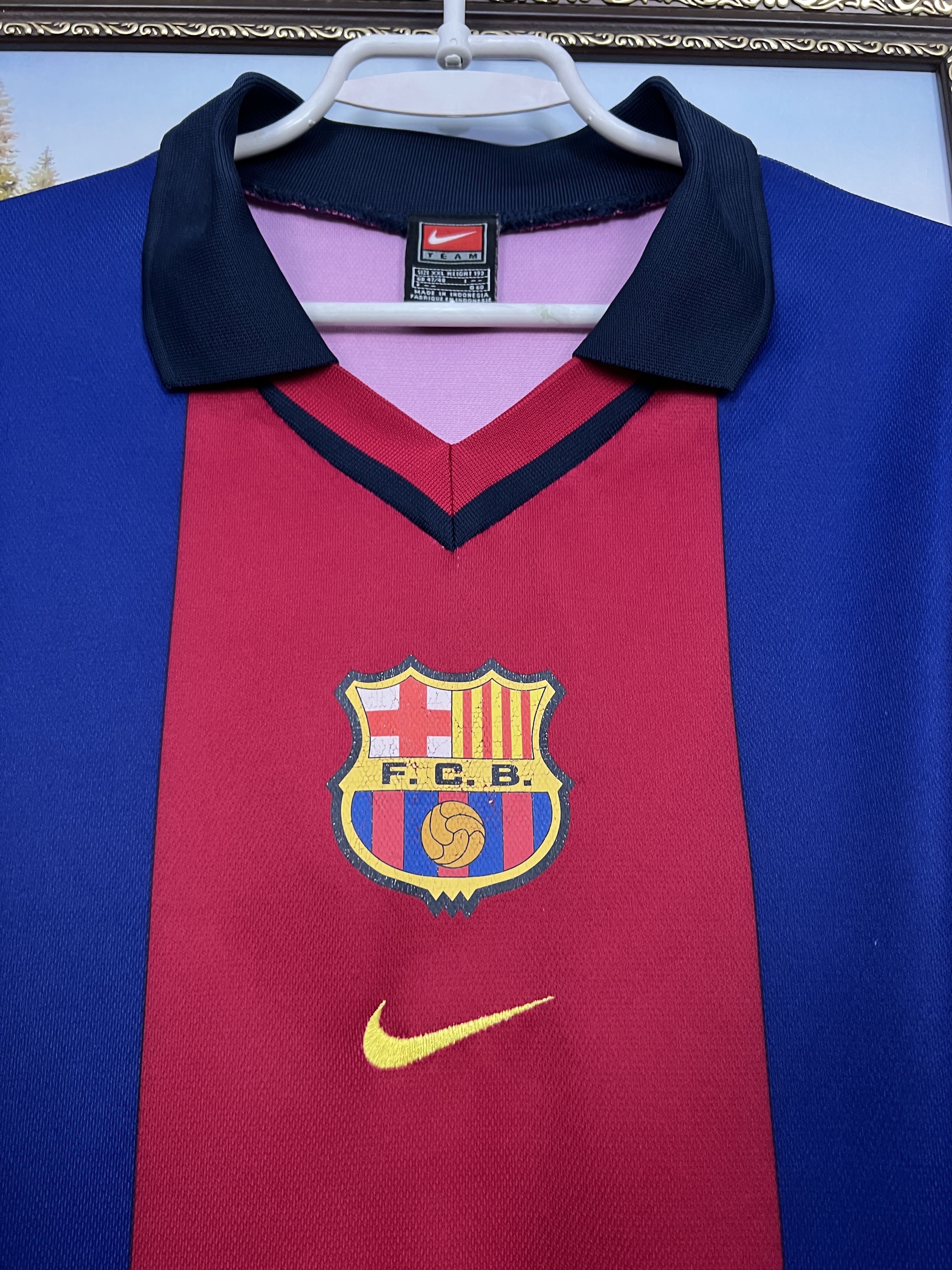 Nike Barcelona football shirt 1999 Soccer Nike Camiseta Mens Size US XXL / EU 58 / 5 - 3 Thumbnail
