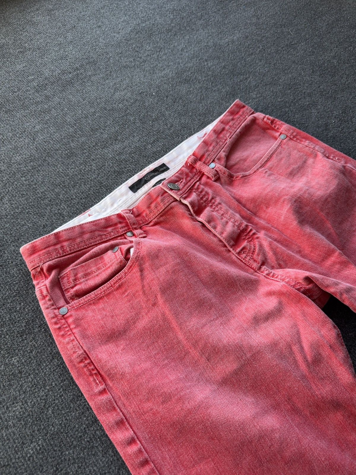 Calvin Klein 00s Calvin Klein Jeans Archive Red Dyed Skinny Denim W34 Size US 34 / EU 50 - 6 Thumbnail