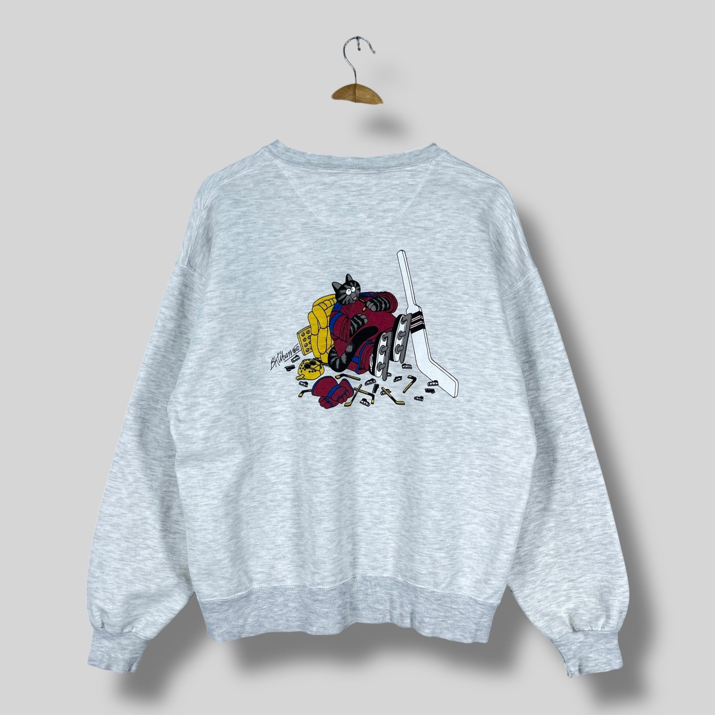 Vintage Vintage B Kliban Cat Playing Hockey Cartoon Sweatshirt Size US M / EU 48-50 / 2 - 8 Thumbnail