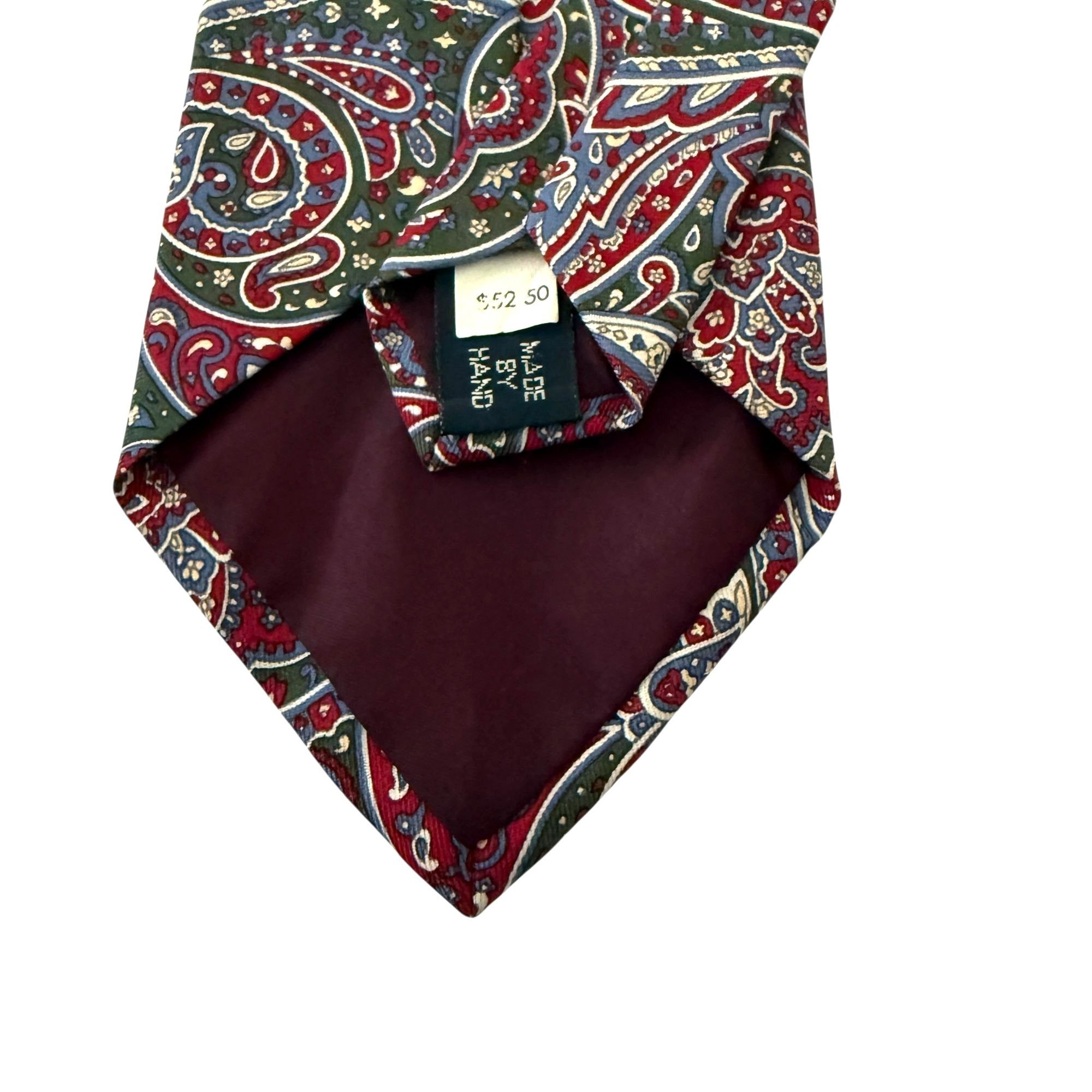 Polo Ralph Lauren Vintage NOS Polo Ralph Lauren Paisley Necktie Silk Hand Made Size ONE SIZE - 7 Thumbnail