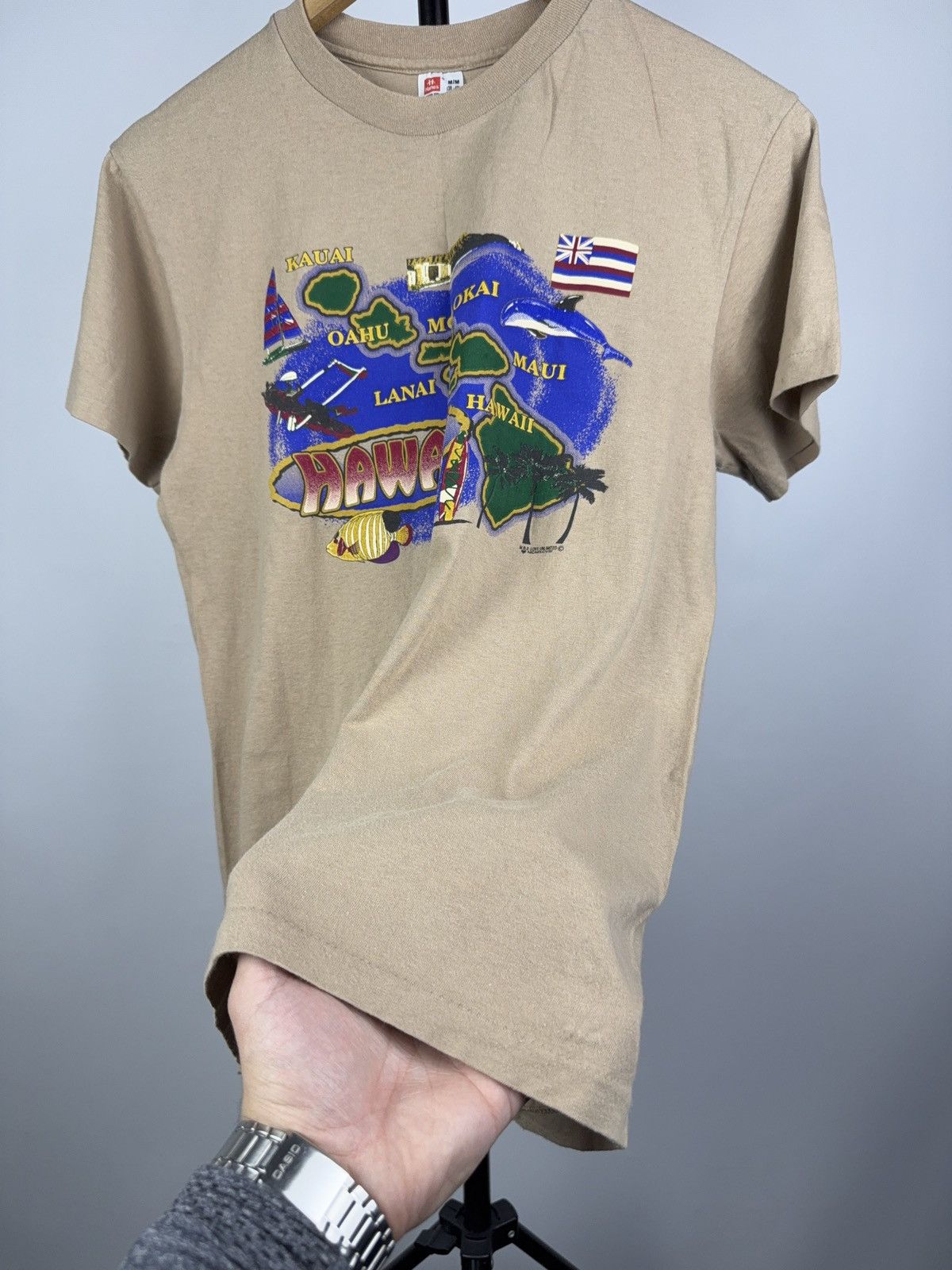 Vintage Vintage Retro Hawaii Islands Map Tee 90s Hanes Made in USA Size US S / EU 44-46 / 1 - 6 Thumbnail