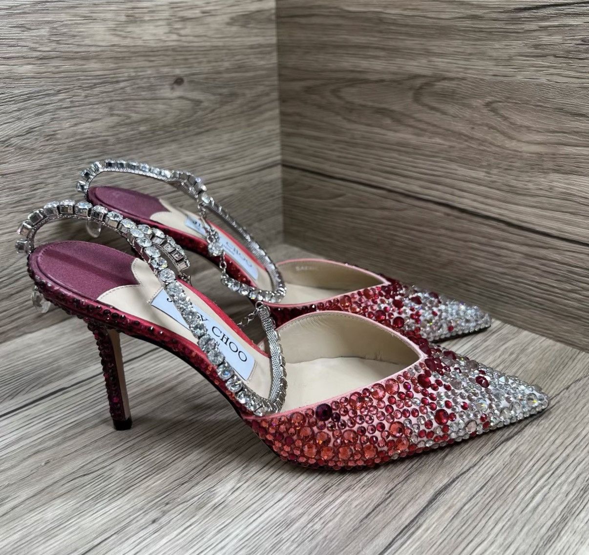Jimmy Choo Jimmy Choo Saeda Crystal Heels J41 Size US 6.5 / IT 36.5 - 4 Thumbnail