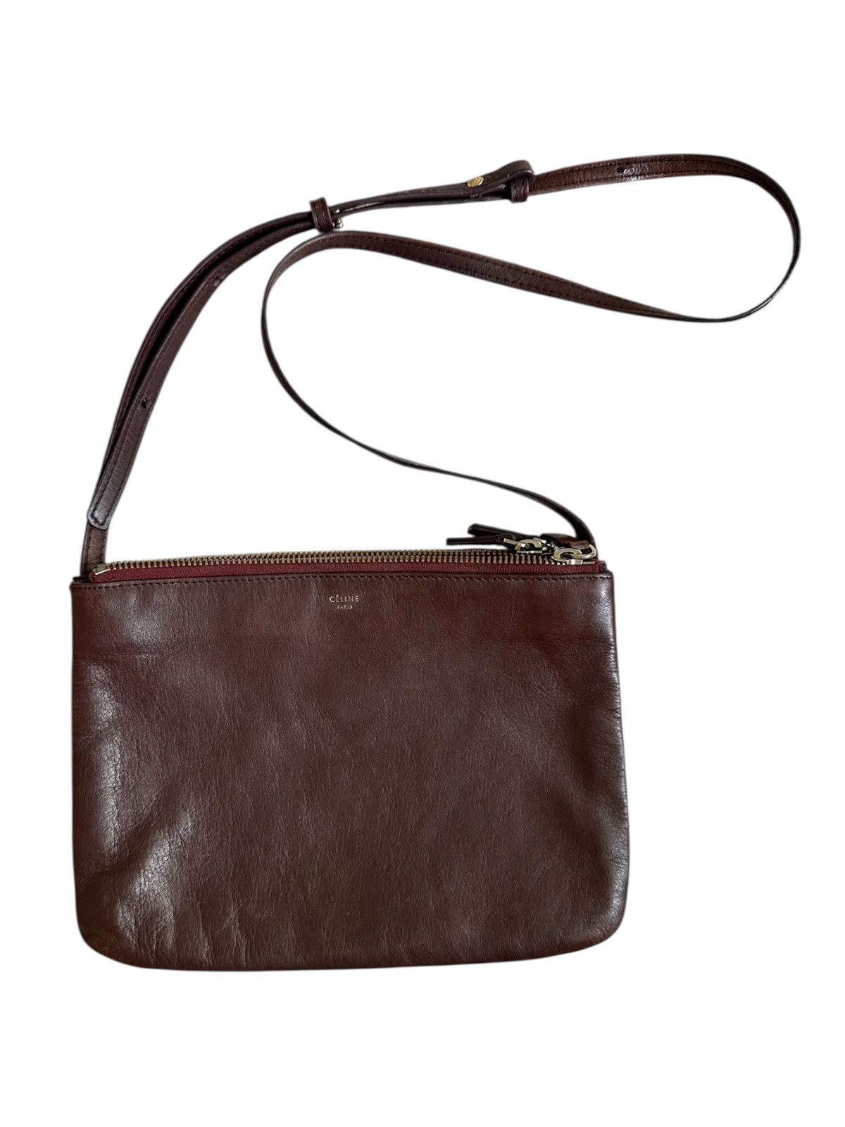 Celine Small Trio Crossbody Bag in Brown, Women's
