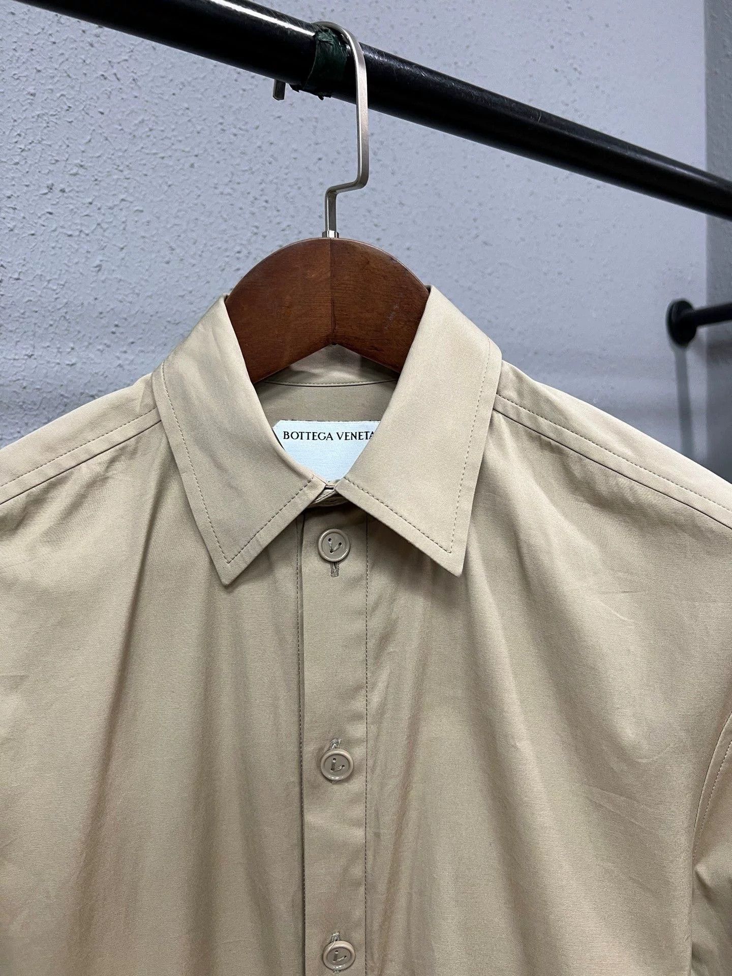 Bottega Veneta Bottega Veneta Khaki Waist-Cinched Shirt Dress Size US 7 / EU 40 - 3 Thumbnail