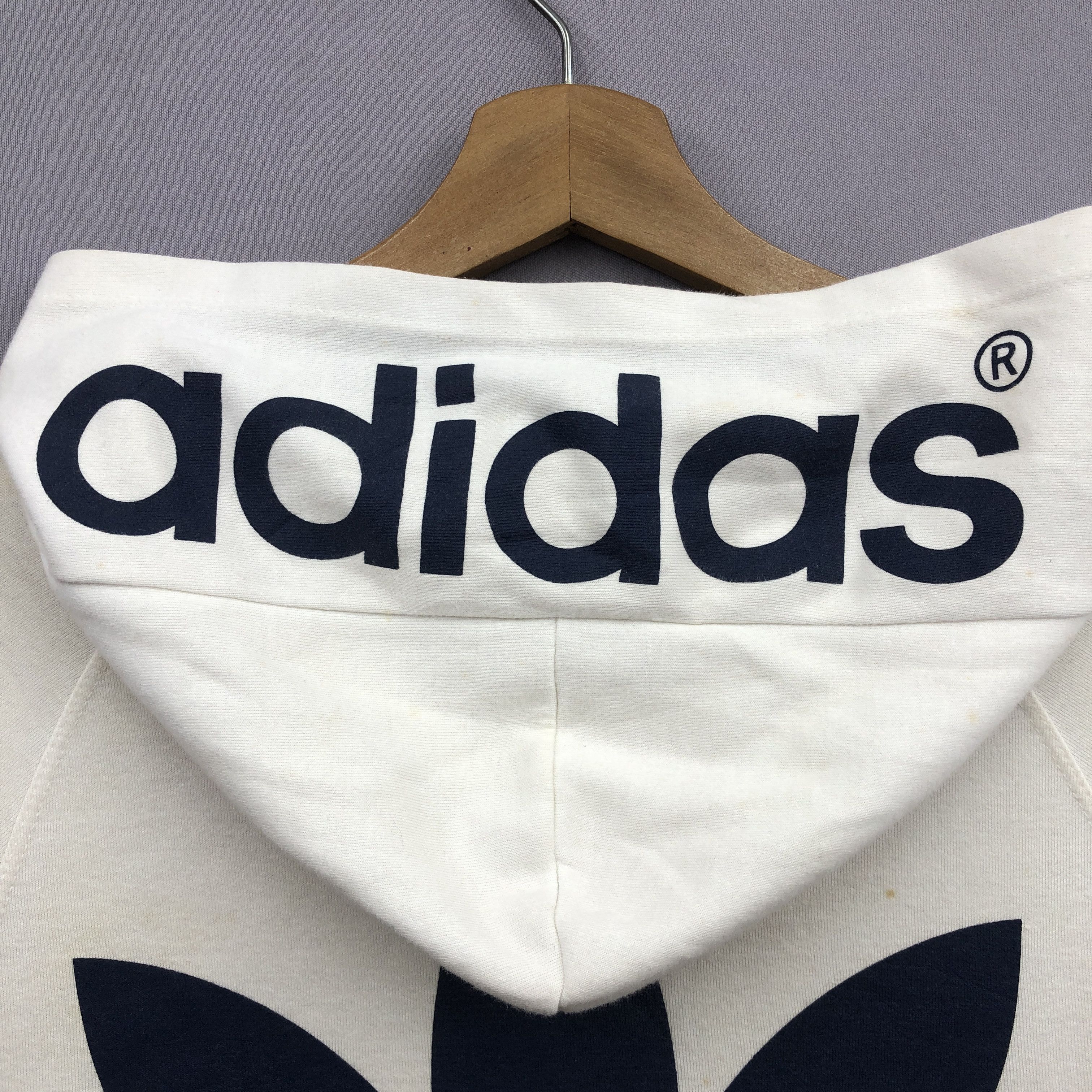 Japanese Brand Vintage Adidas Hooded Sweater Adidas Trefoil Sweatshirt Size US M / EU 48-50 / 2 - 6 Thumbnail
