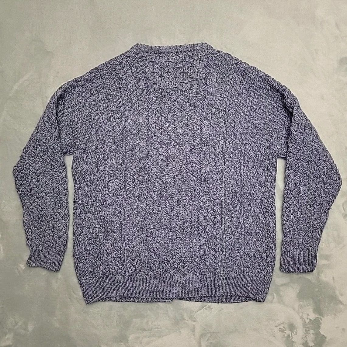 Vintage Carraigdonn Sweater Womens M Blue Cable Knit Cardigan Merino Wool Fishermans Size M / US 6-8 / IT 42-44 - 6 Thumbnail