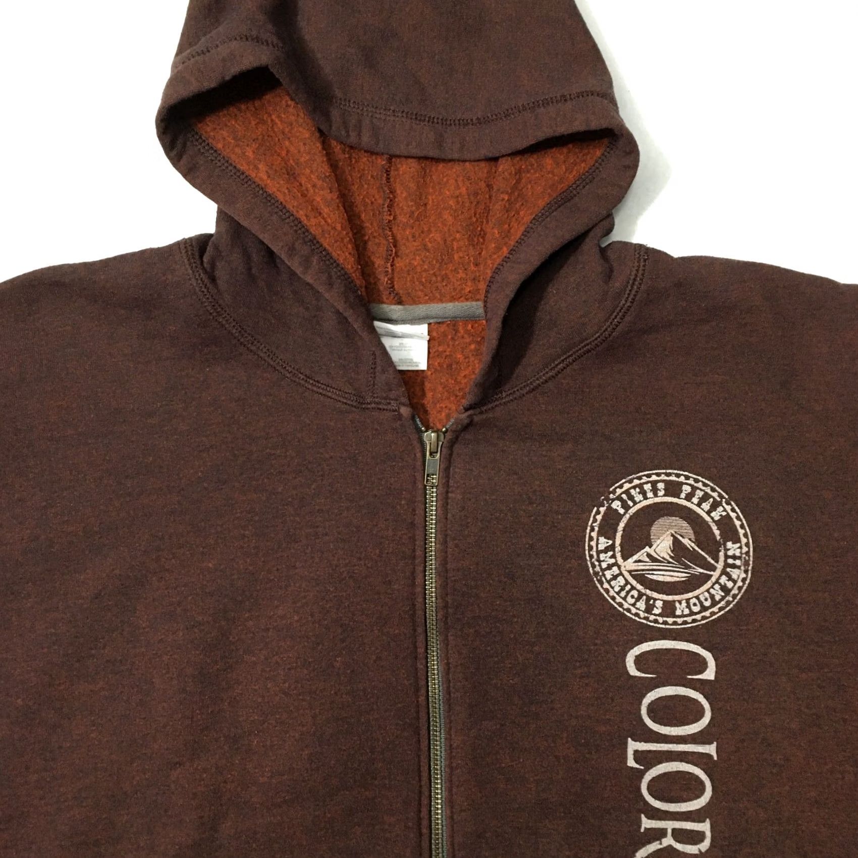 Gildan Colorado Hoodie Mens 2XL Pullover Fleece Sweatshirt BURGUNDY BROWN ripped Size US XXL / EU 58 / 5 - 2 Thumbnail