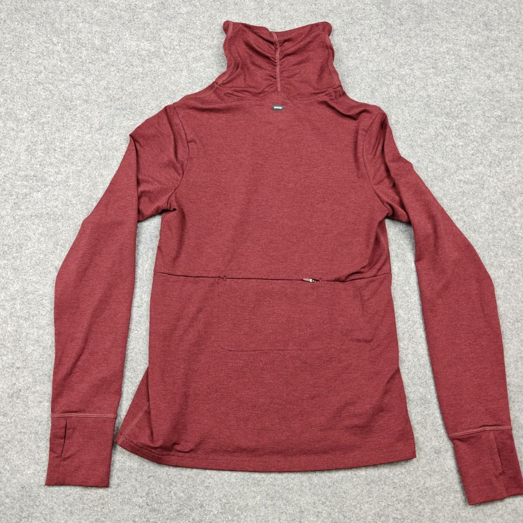 Prana PrAna Turtleneck Shirt Womens Small Red Long Sleeve Athletic Back Zip Pocket Size S / US 4 / IT 40 - 5 Thumbnail