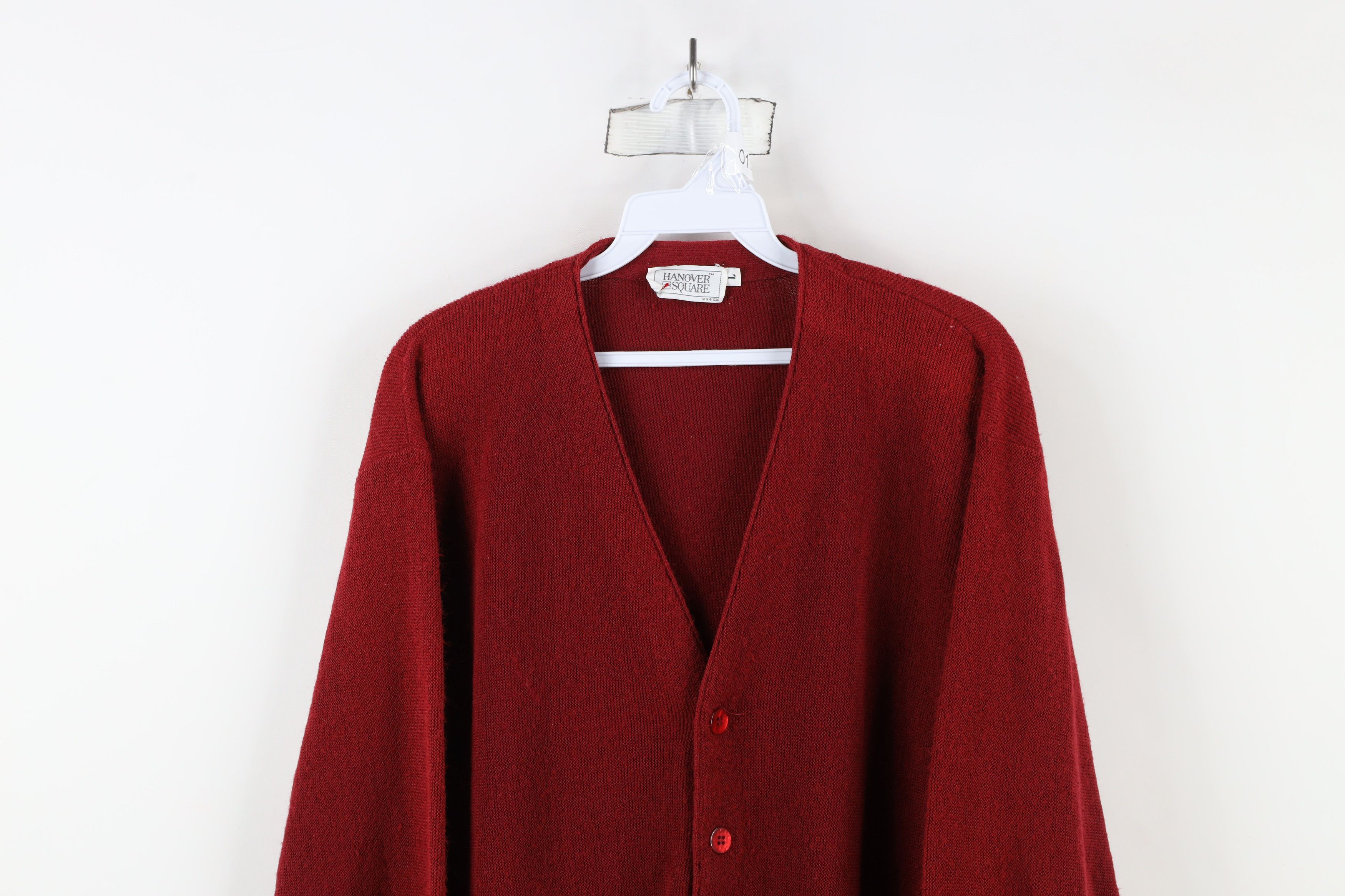 Vintage Vintage 70s Streetwear Kurt Cobain Cardigan Sweater Red USA Size US L / EU 52-54 / 3 - 2 Thumbnail