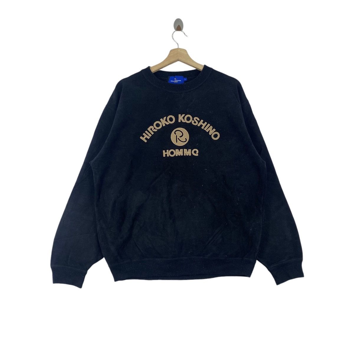 Hiroko Koshino Homme HIROKO KOSHINO Homme Embroidered Brand Black Sweatshirt Size US L / EU 52-54 / 3 - 1 Thumbnail