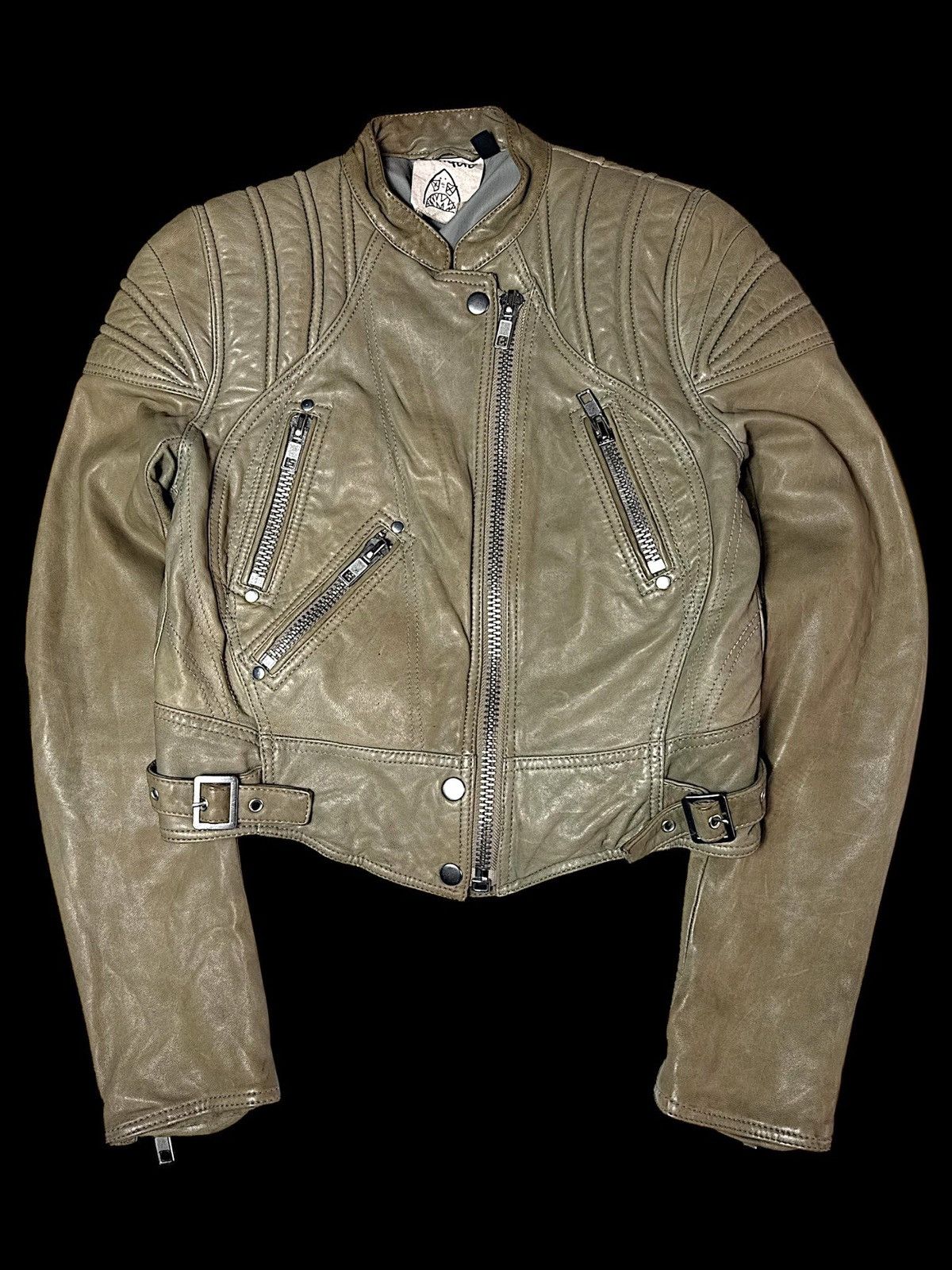 Japanese Brand × Vintage Vintage leather bomber jacket cropped avant garde like nfs Size XS / US 0-2 / IT 36-38 - 1 Thumbnail
