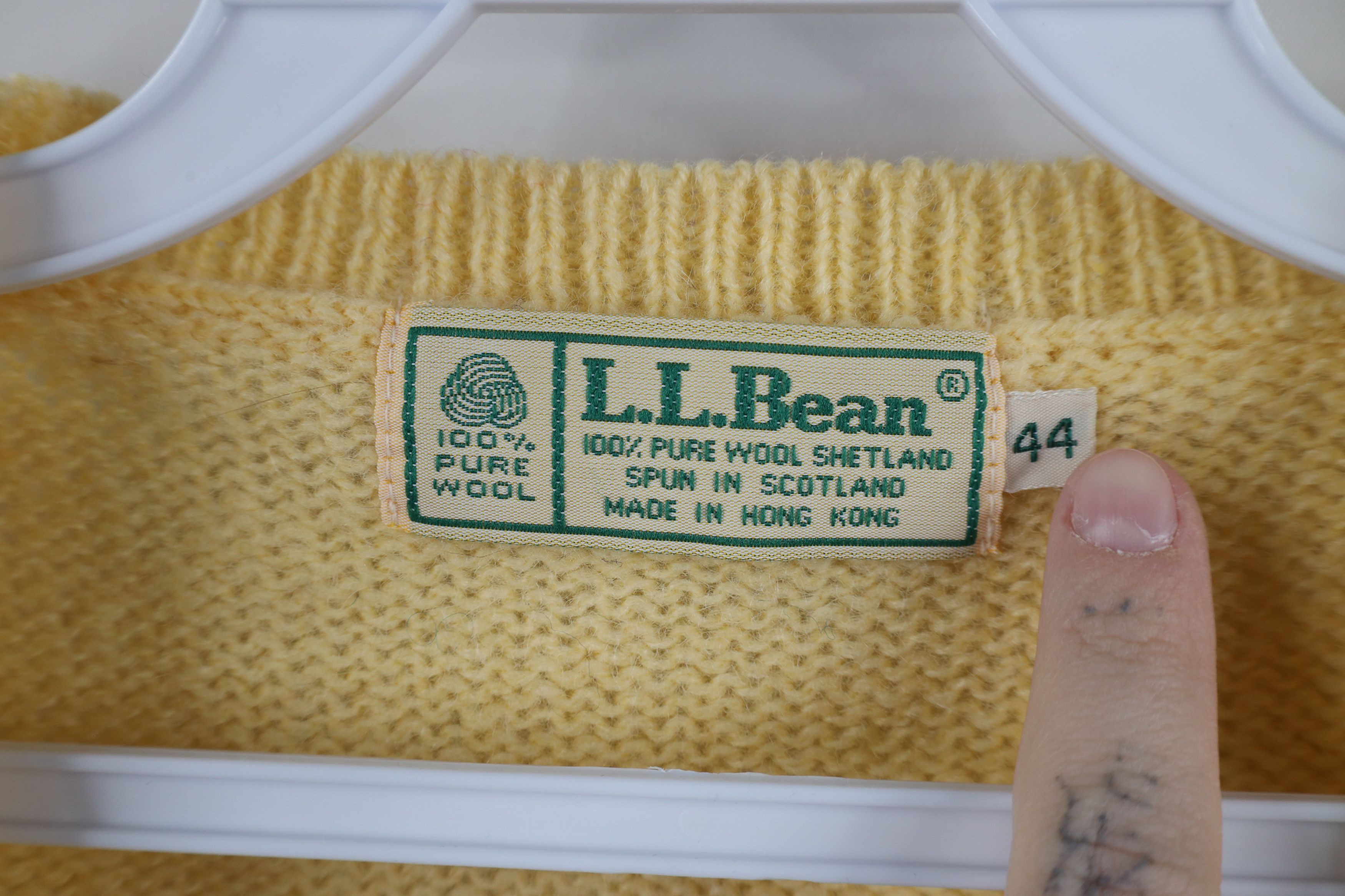 L.L. Bean × Vintage Vintage 70s LL Bean Cable Knit Henley Sweater Vest Yellow Size M / US 6-8 / IT 42-44 - 7 Thumbnail