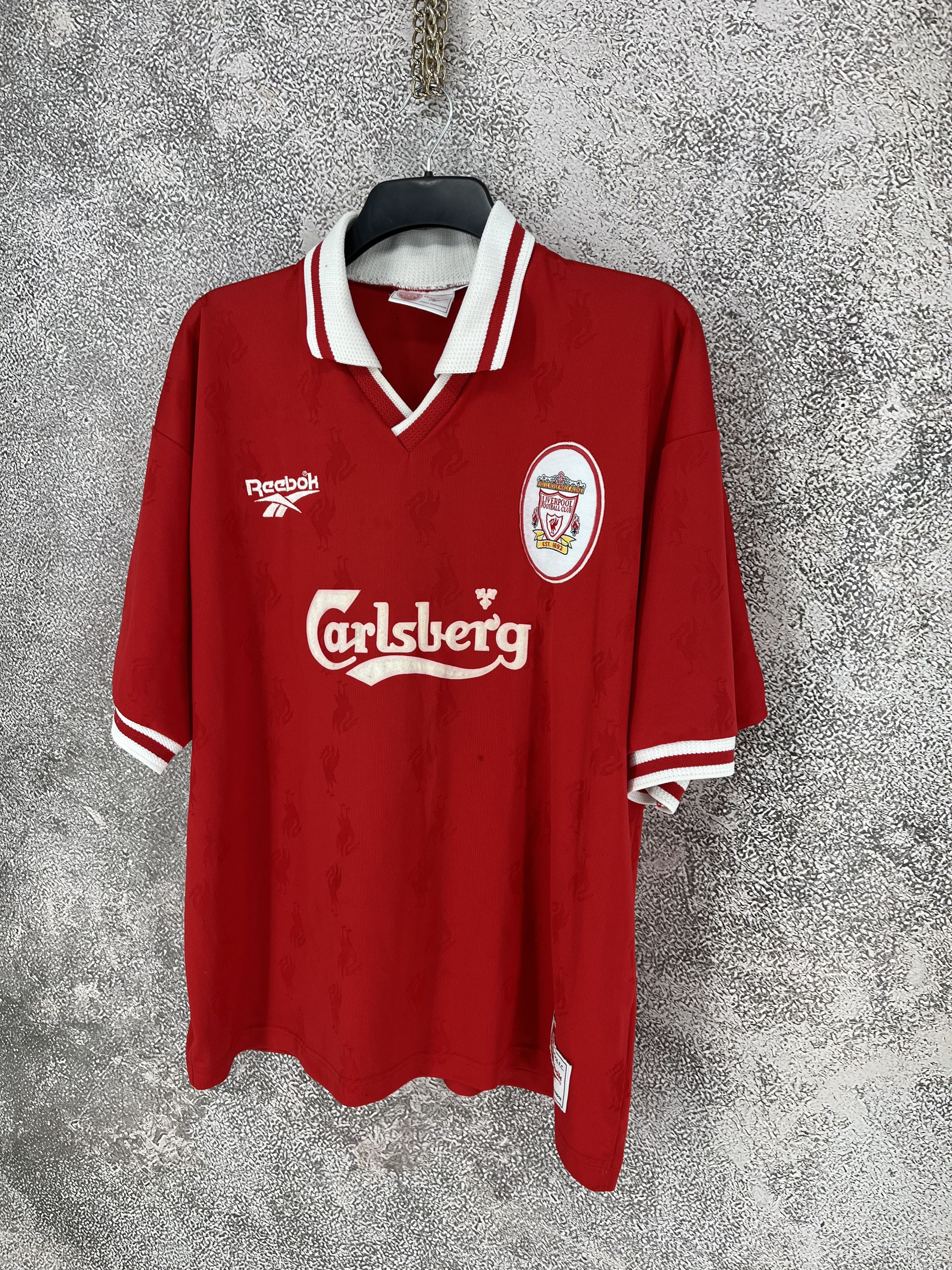 Reebok Liverpool FC 96/98 Home Jersey Reebok Carlsberg #10 UK Size US M / EU 48-50 / 2 - 3 Thumbnail